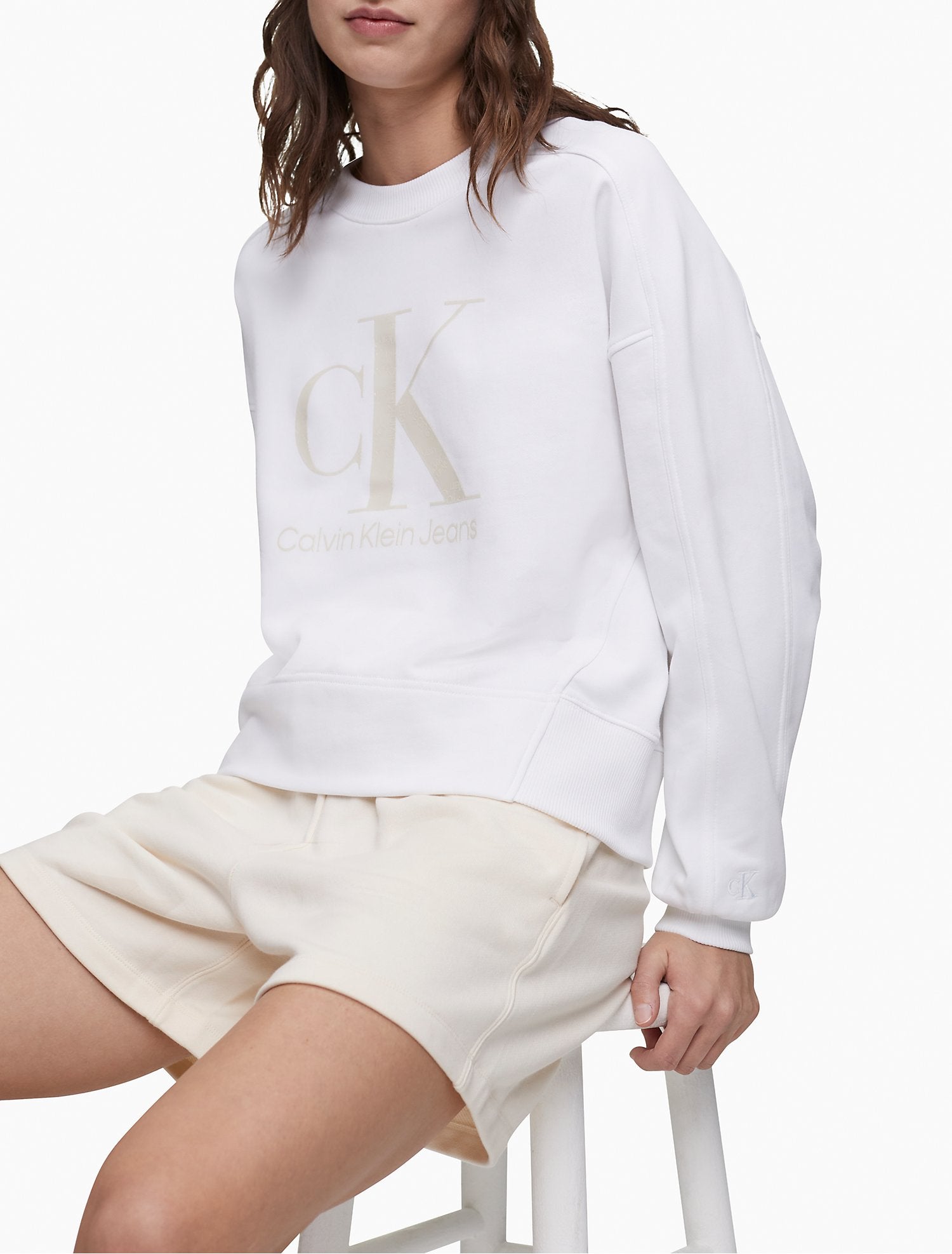 Calvin Klein Gel Monogram Logo Pullover Sweatshirt - Women