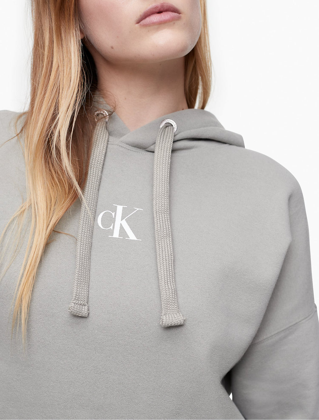 Calvin Klein Mini Monogram Logo Cropped Hoodie Women