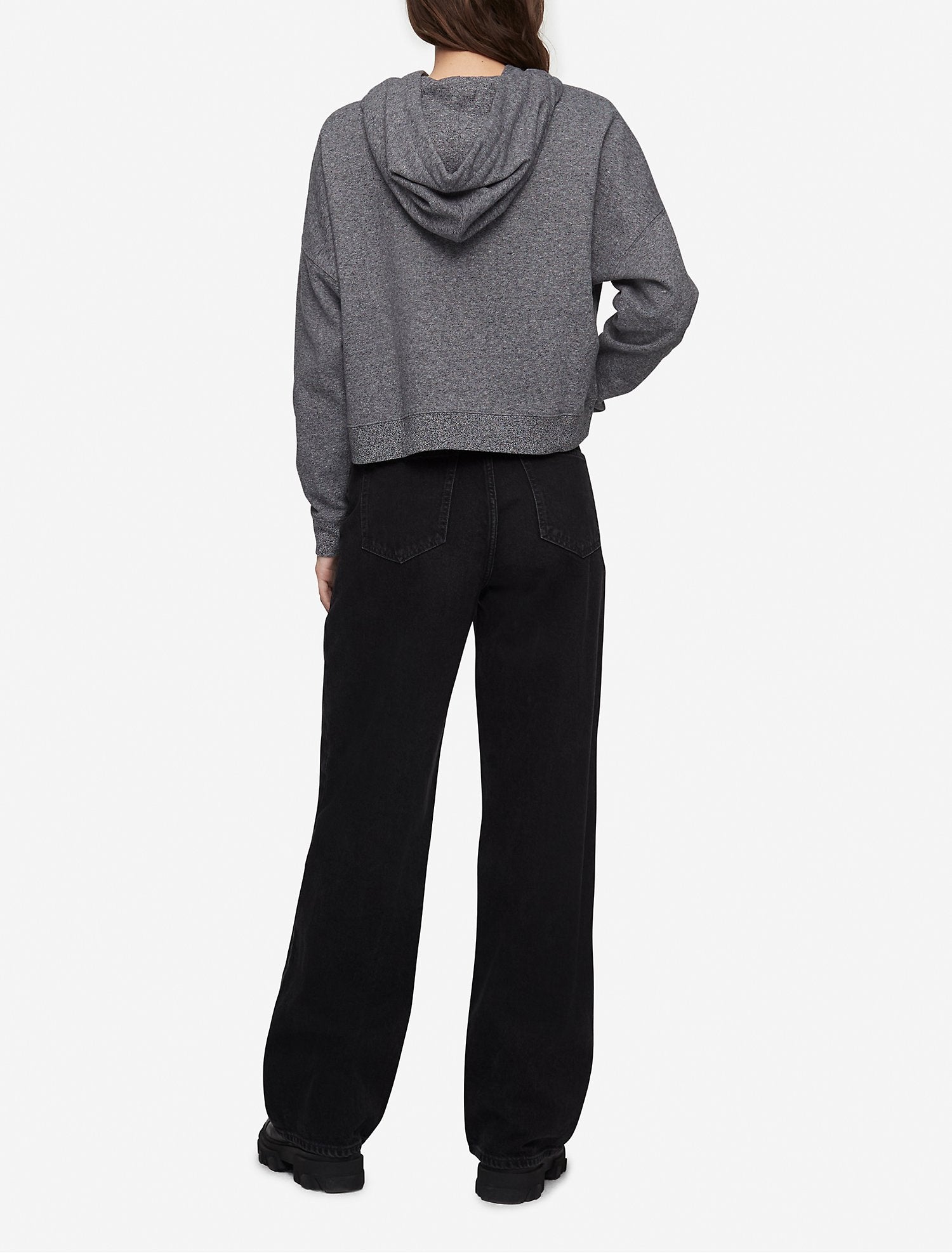 Calvin Klein Mini Monogram Logo Cropped Hoodie - Women