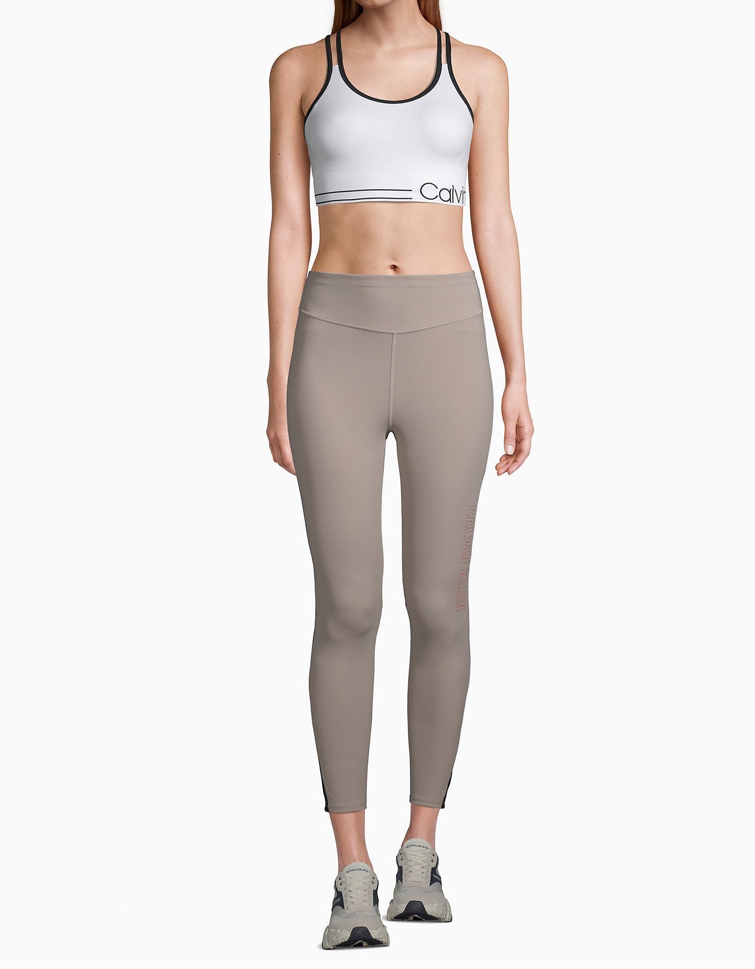 Calvin Klein Women Leggings Beige Sands - Oshoplin