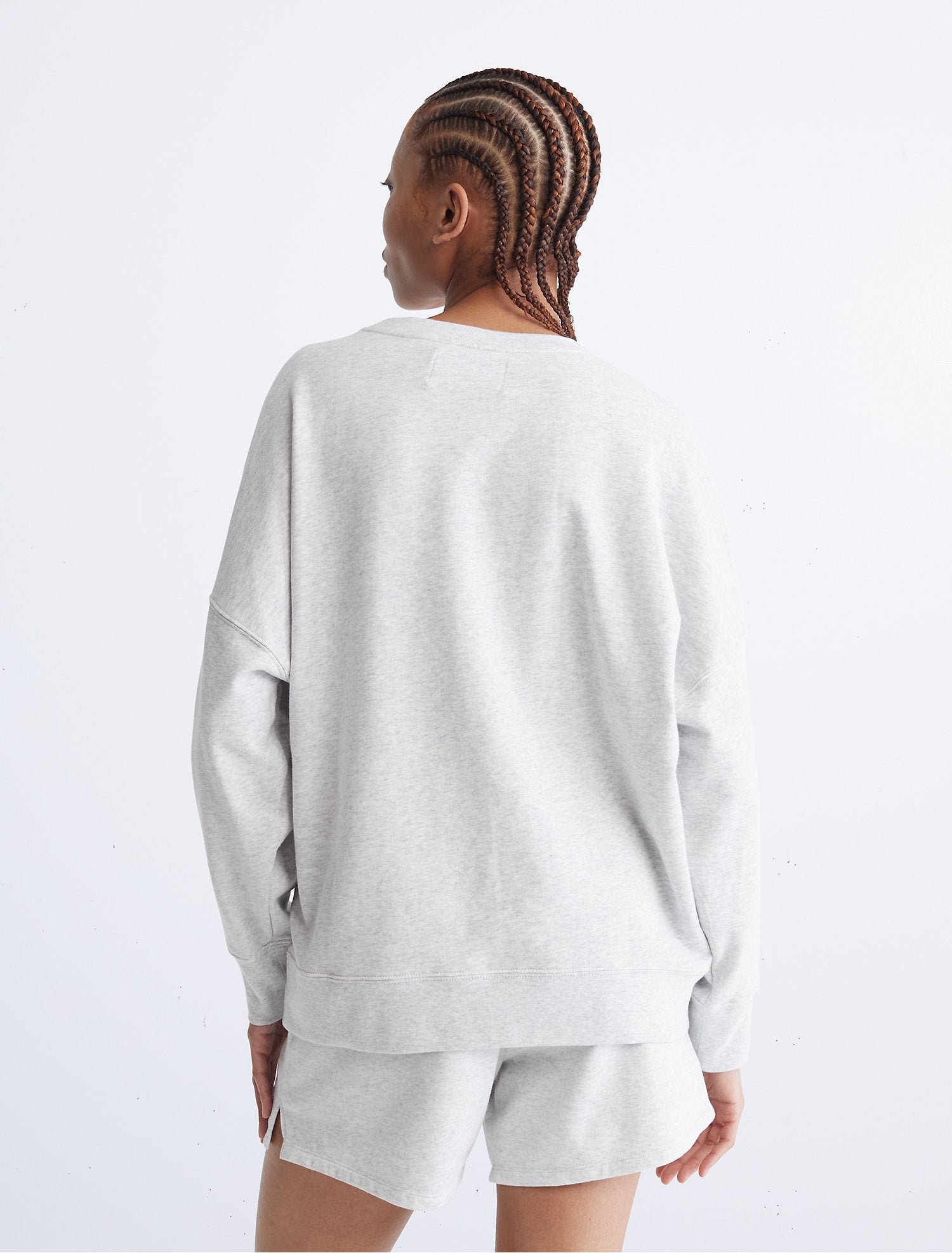 Calvin Klein Oversized Fit Monogram Logo Crewneck Sweatshirt - Women