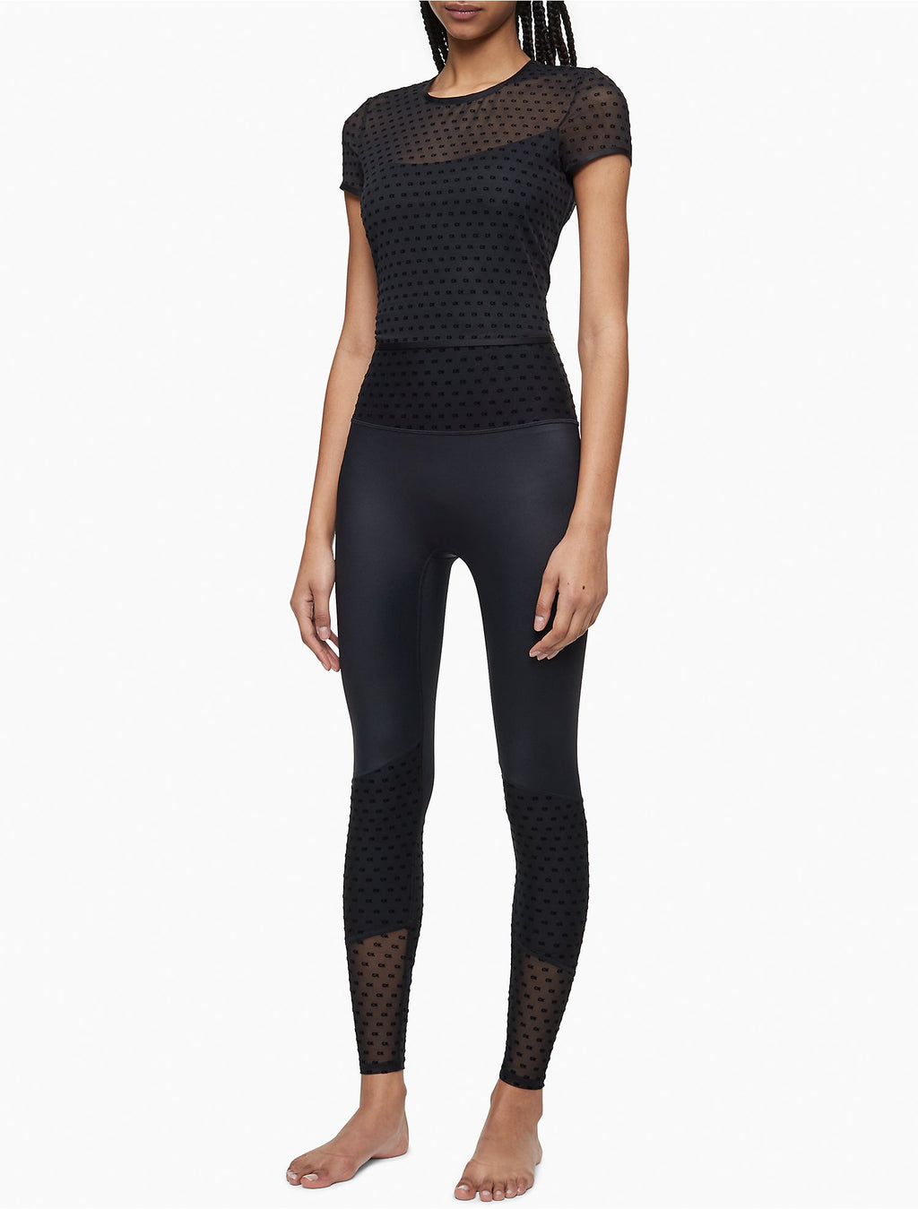 Calvin Klein Performance Logo Mesh 7/8 Leggings - Women