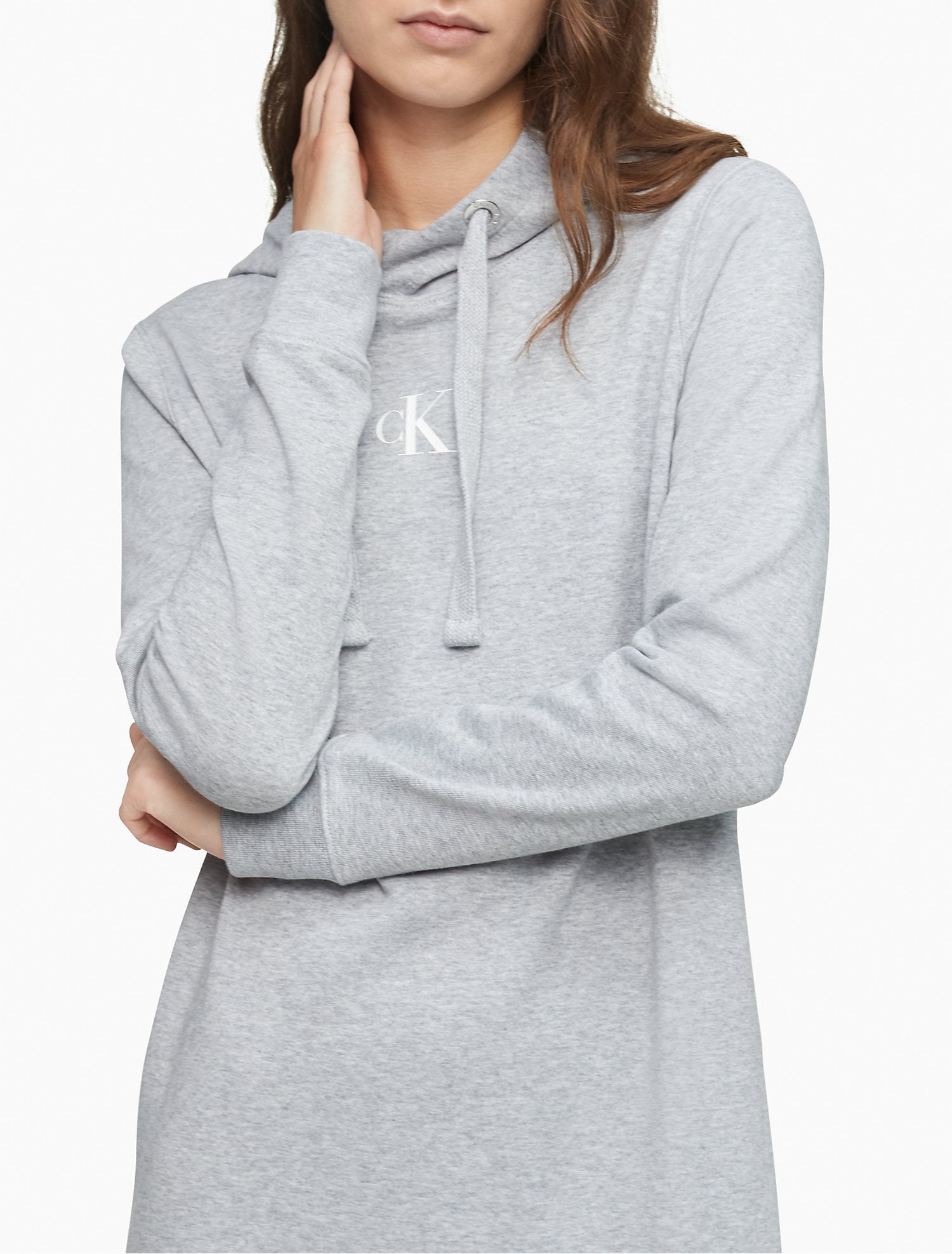Calvin Klein Small Monogram Logo Hoodie Dress - Women