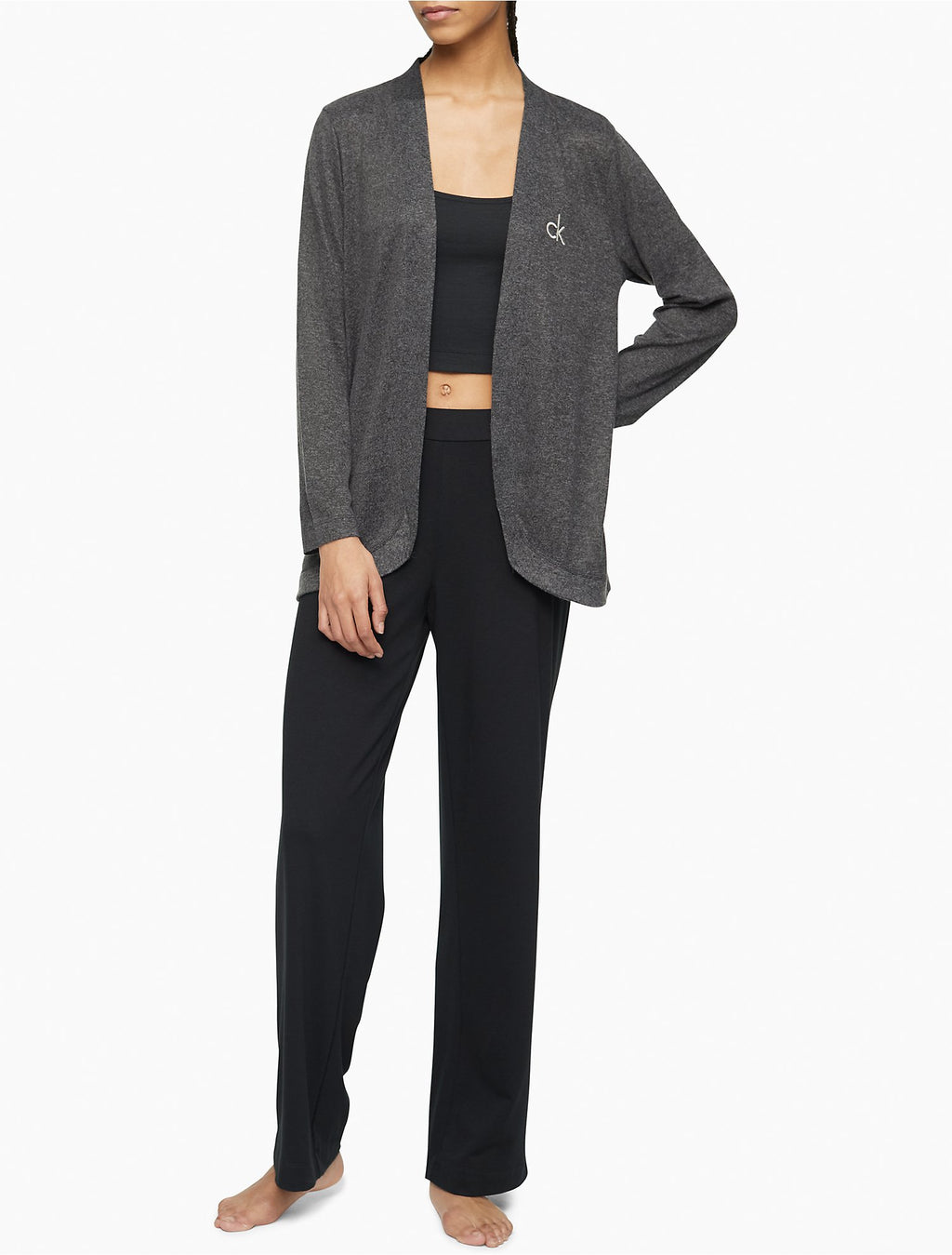 Calvin Klein Aurora Comfort CK Logo Open Front Cardigan - Women