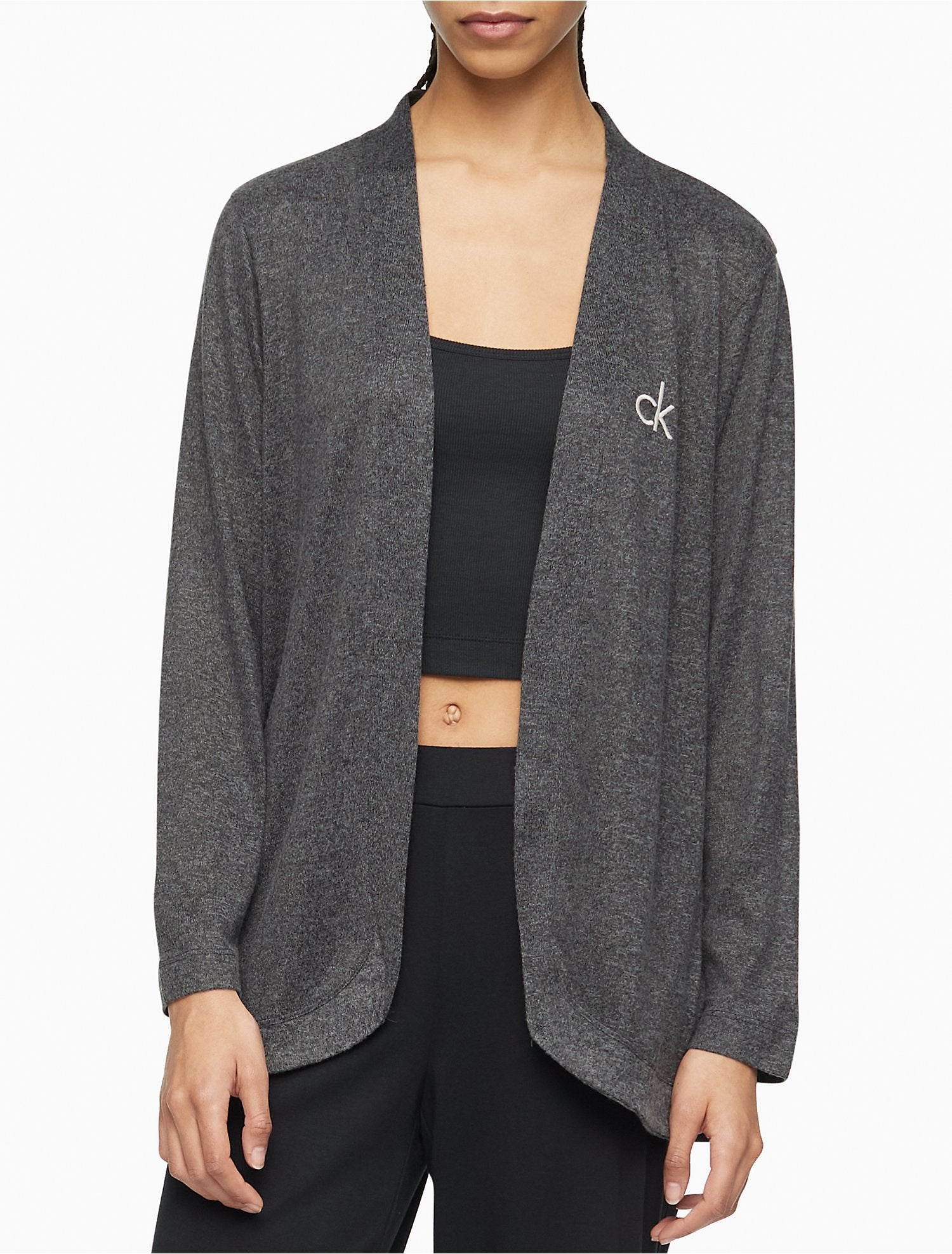 Calvin Klein Women Cardigan Charcoal Heather- Oshoplin