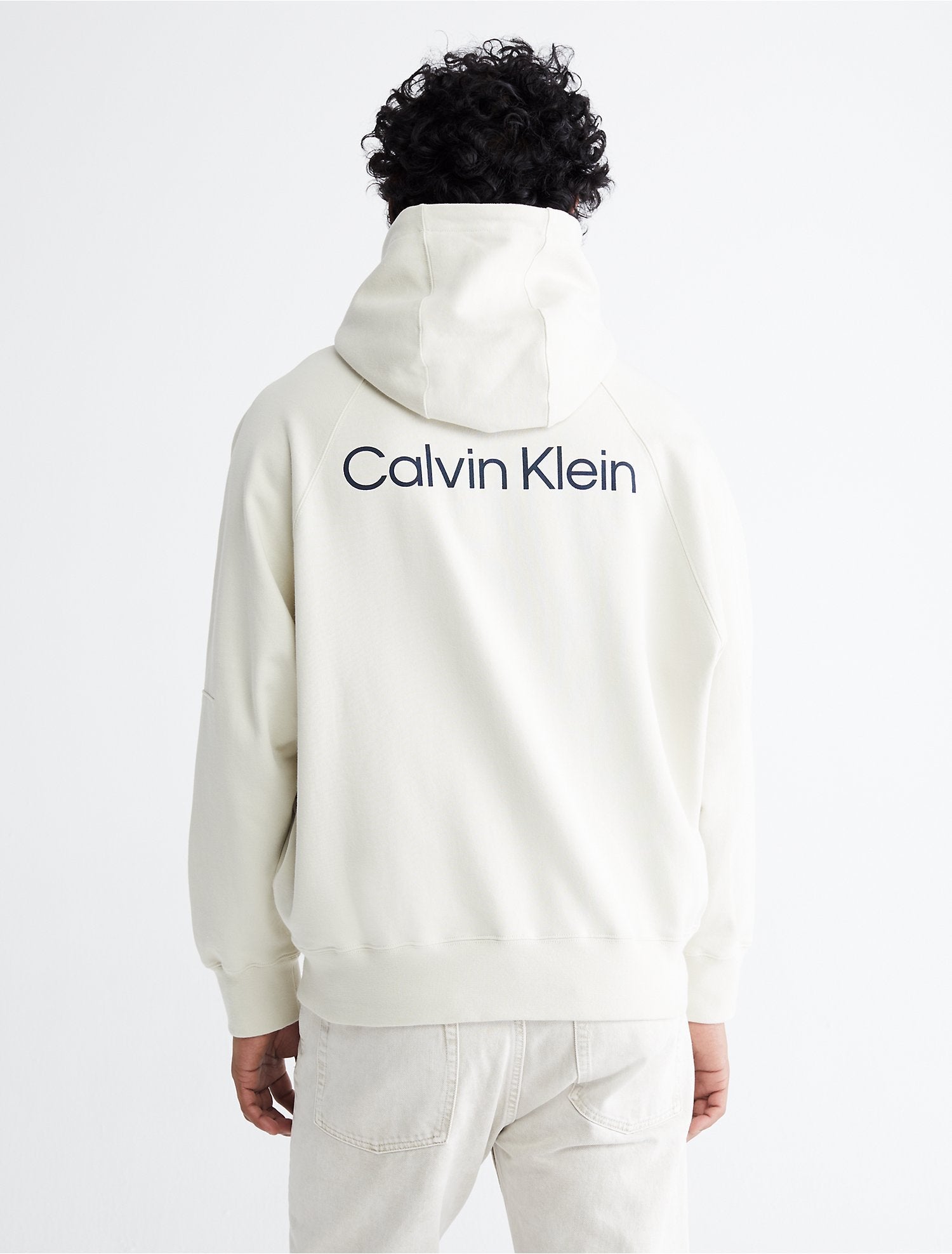 Calvin Klein Unisex Hoodies + Sweatshirts Bone White- Oshoplin