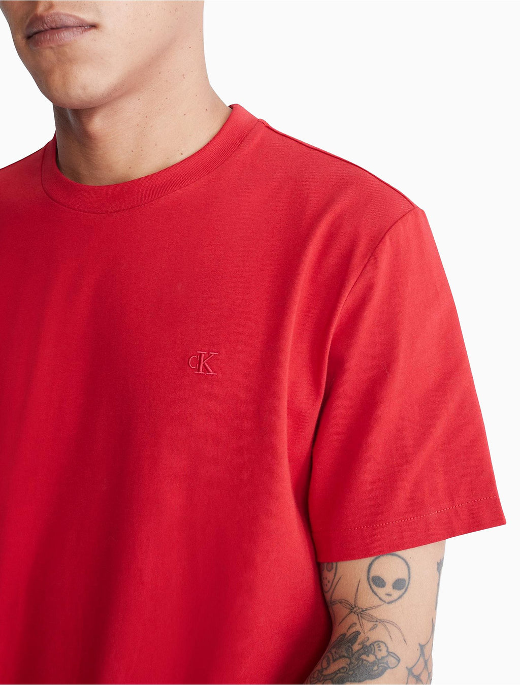 Calvin Klein Smooth Cotton Solid Crewneck T-Shirt - Men