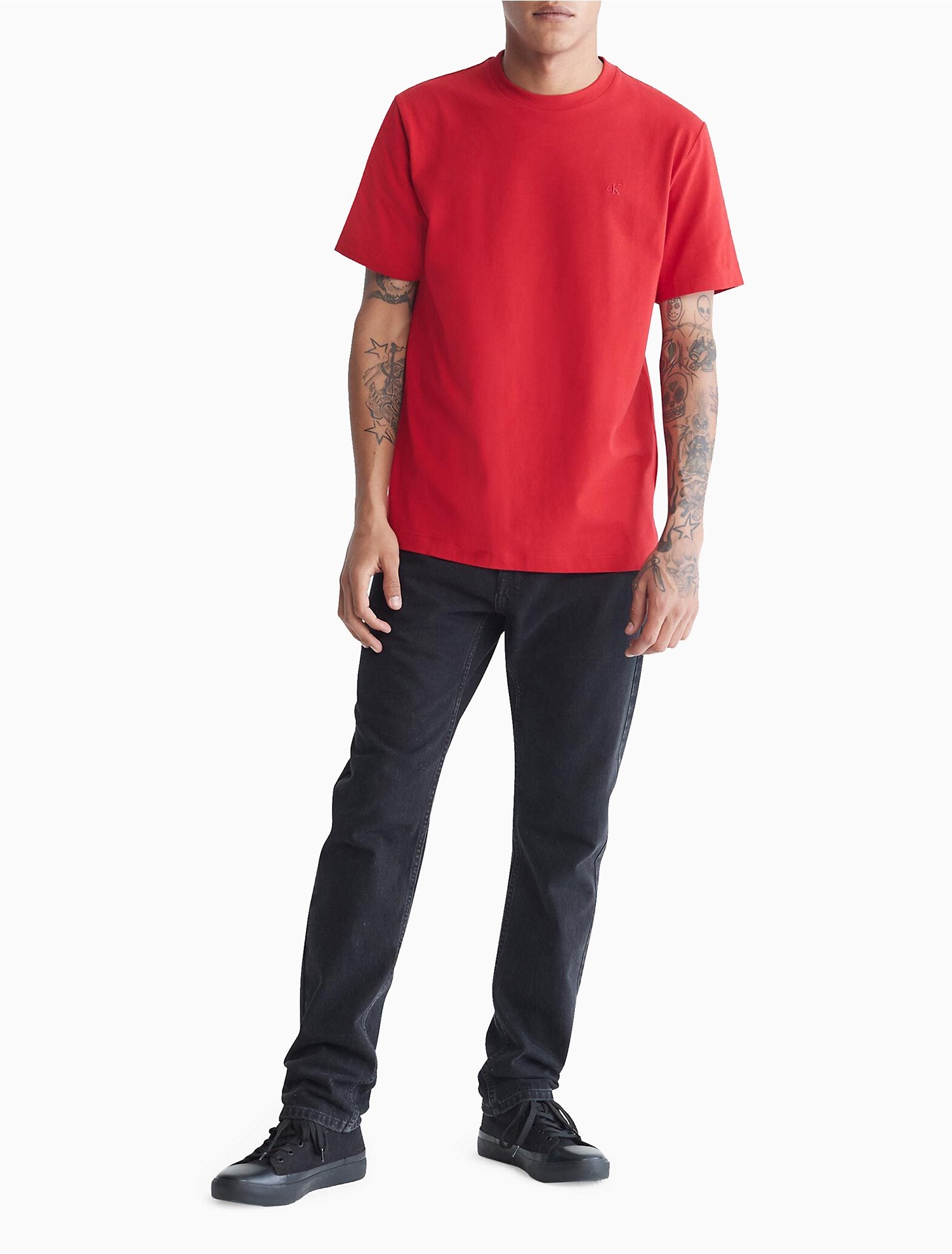 Calvin Klein Smooth Cotton Solid Crewneck T-Shirt - Men