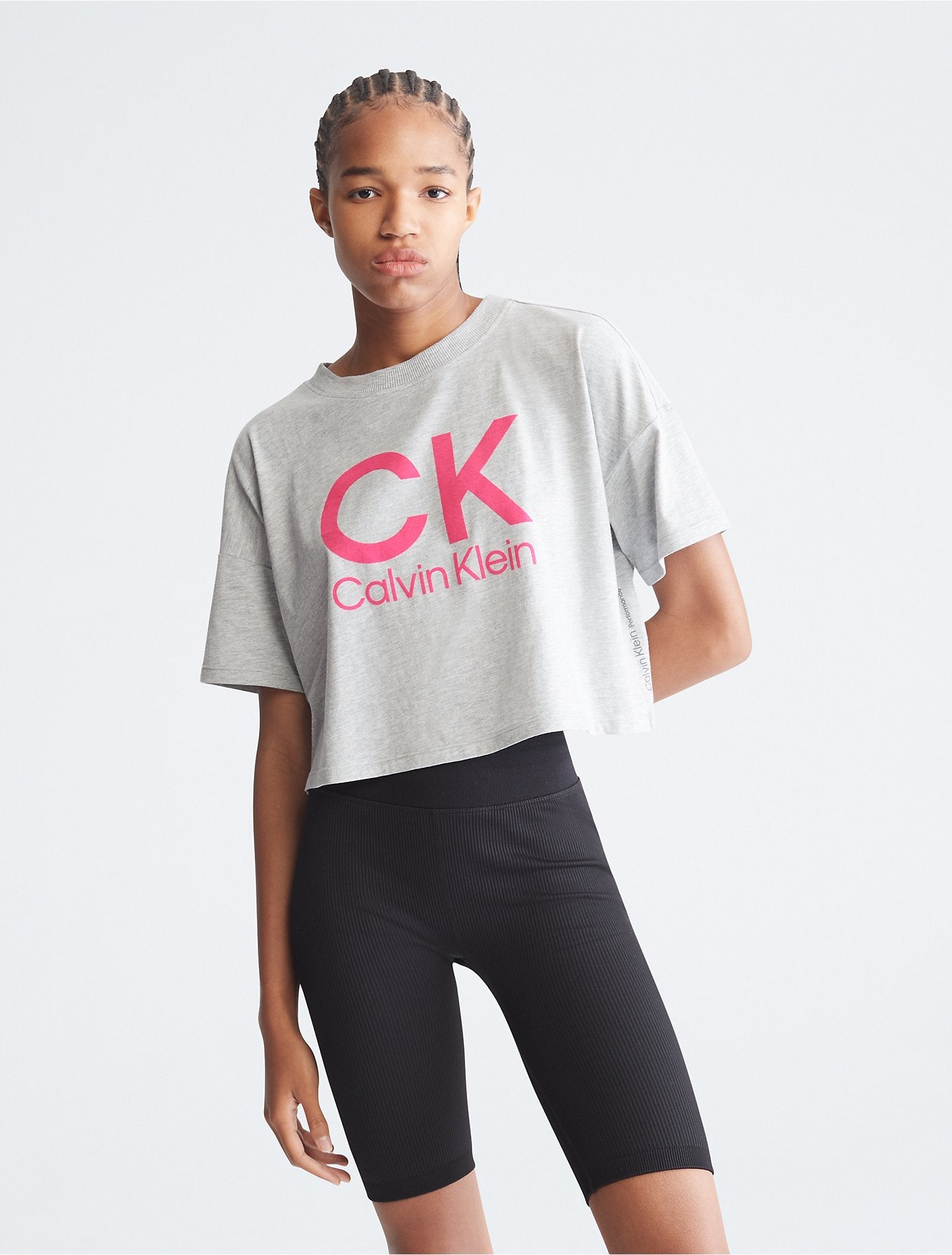 Calvin Klein Women T-Shirts Pearl Grey Heather- Oshoplin