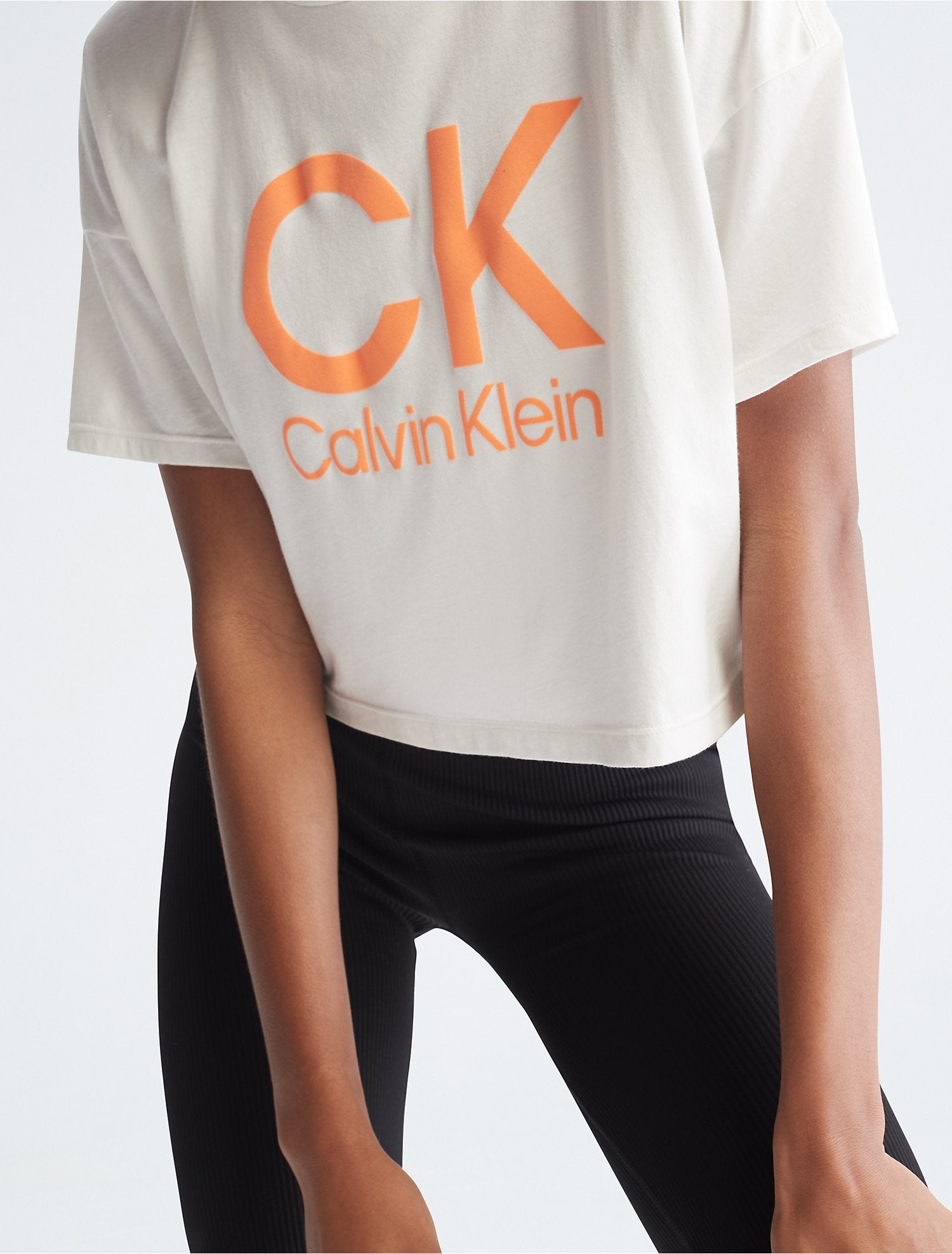 Calvin Klein Performance CK Logo Boxy Cropped T-Shirt - Women