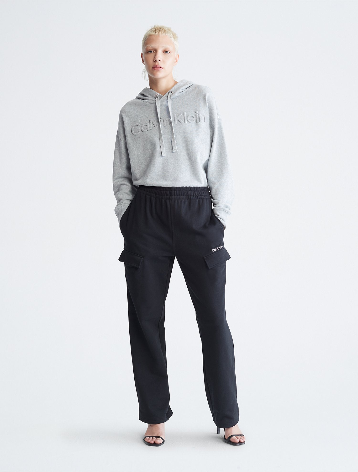 Calvin Klein Oversized Embossed Logo Hoodie - Women