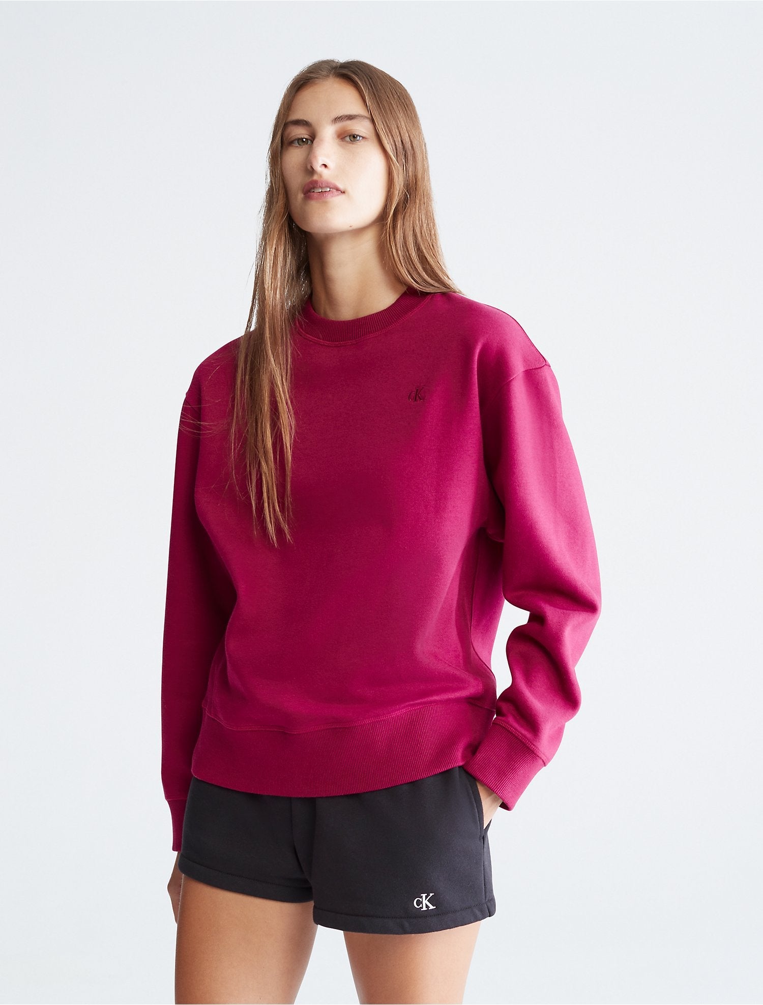 Calvin Klein Women Hoodies + Sweatshirts Raspberry Radiance- Oshoplin