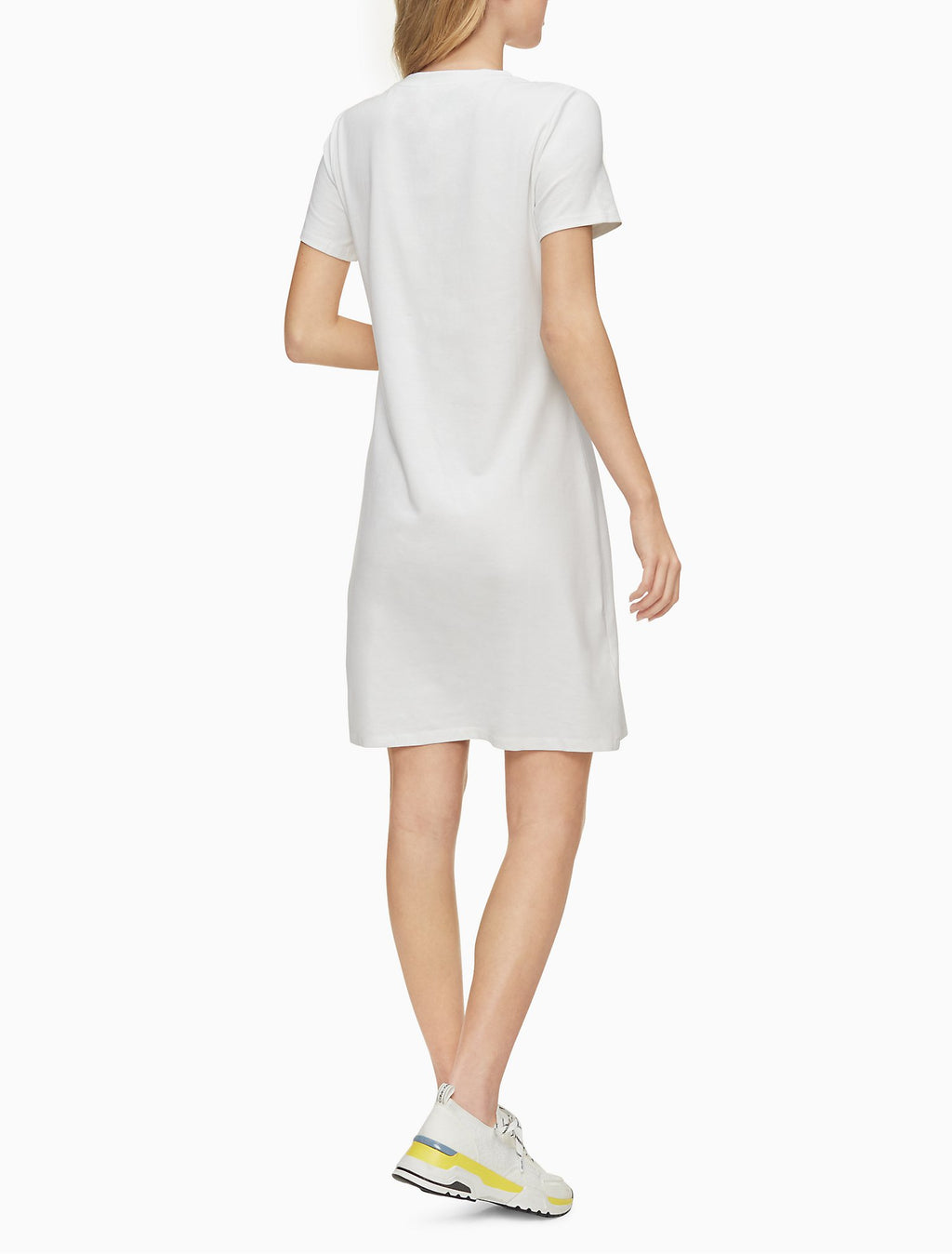 Calvin Klein Metallic Monogram Logo T-Shirt Dress - Women