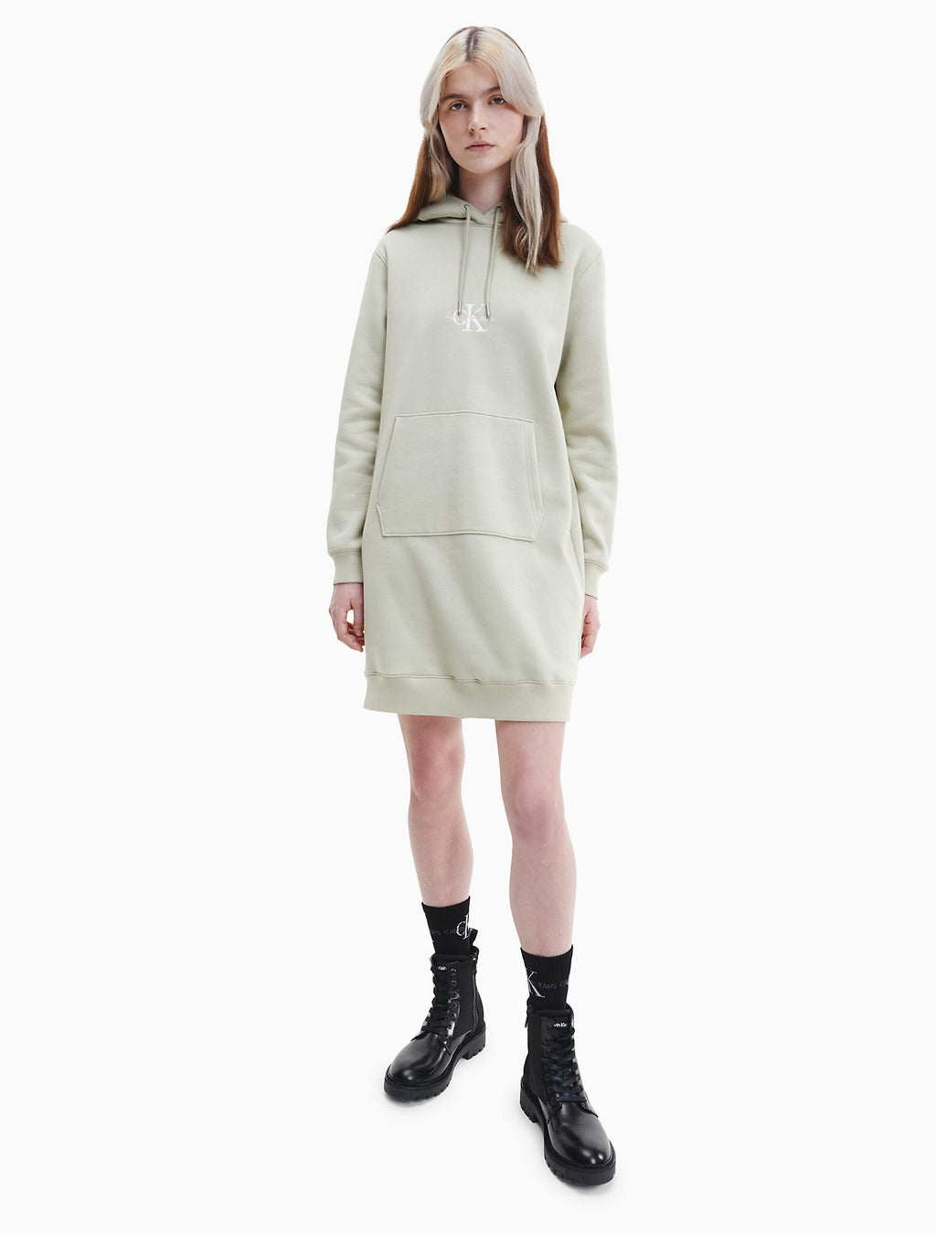 Calvin Klein Monogram Logo Repreve Hoodie Dress - Women