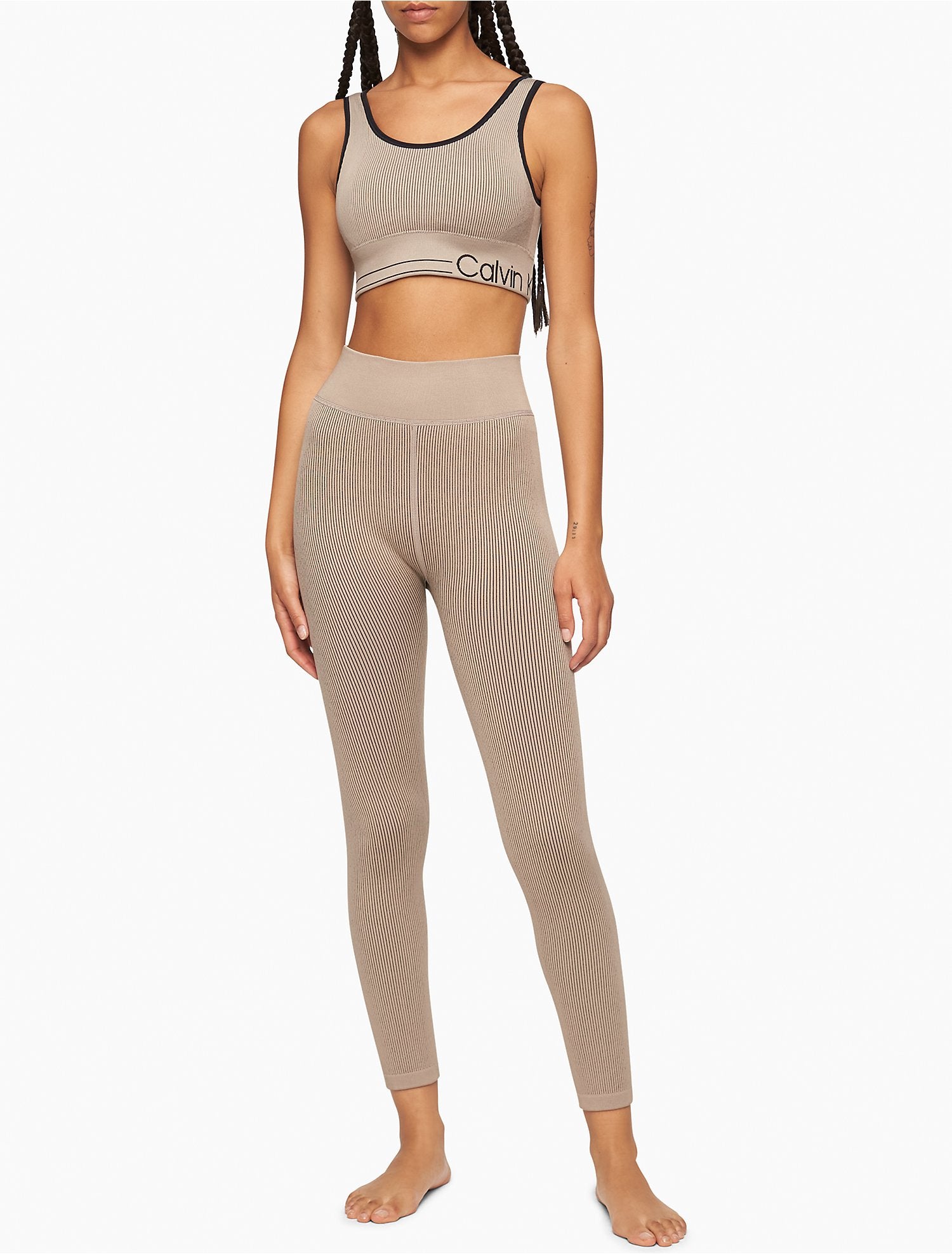 Calvin Klein Performance Ribbed High Waist 7/8 Leggings - Women