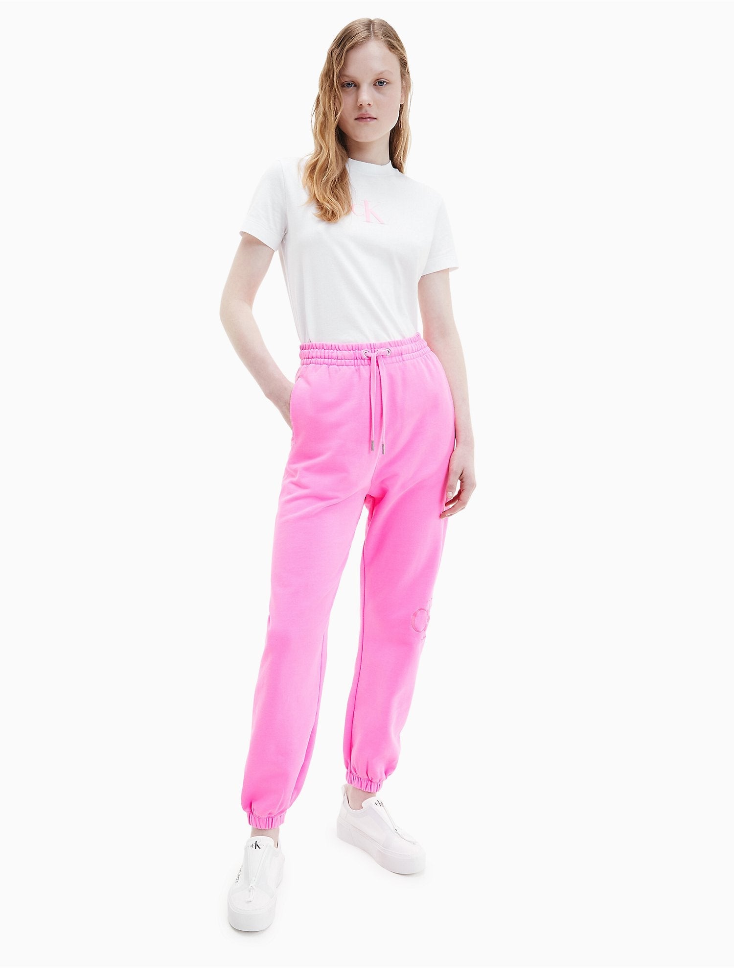Calvin Klein Women Pants Neon Pink- Oshoplin