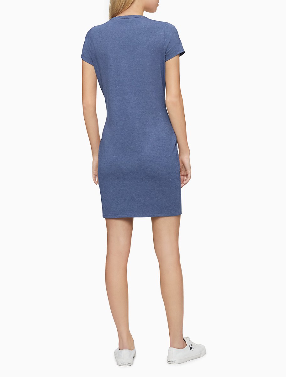 Calvin Klein Glitter Mirror Monogram Logo T-Shirt Dress - Women