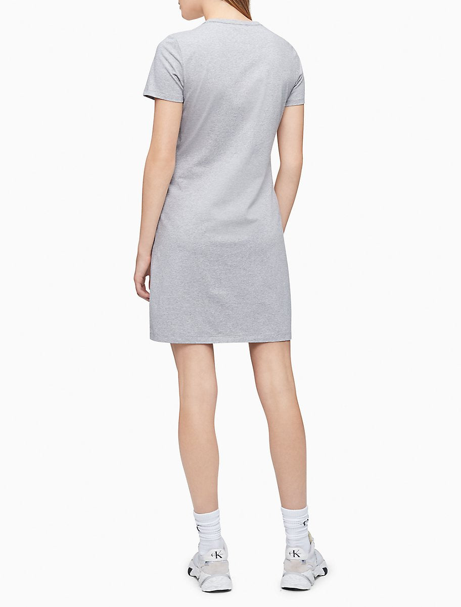 Calvin Klein Rhinestone Logo Short Sleeve T-Shirt Dress - Women
