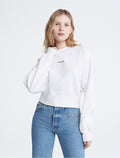 Calvin Klein Women Hoodies + Sweatshirts Brilliant White- Oshoplin