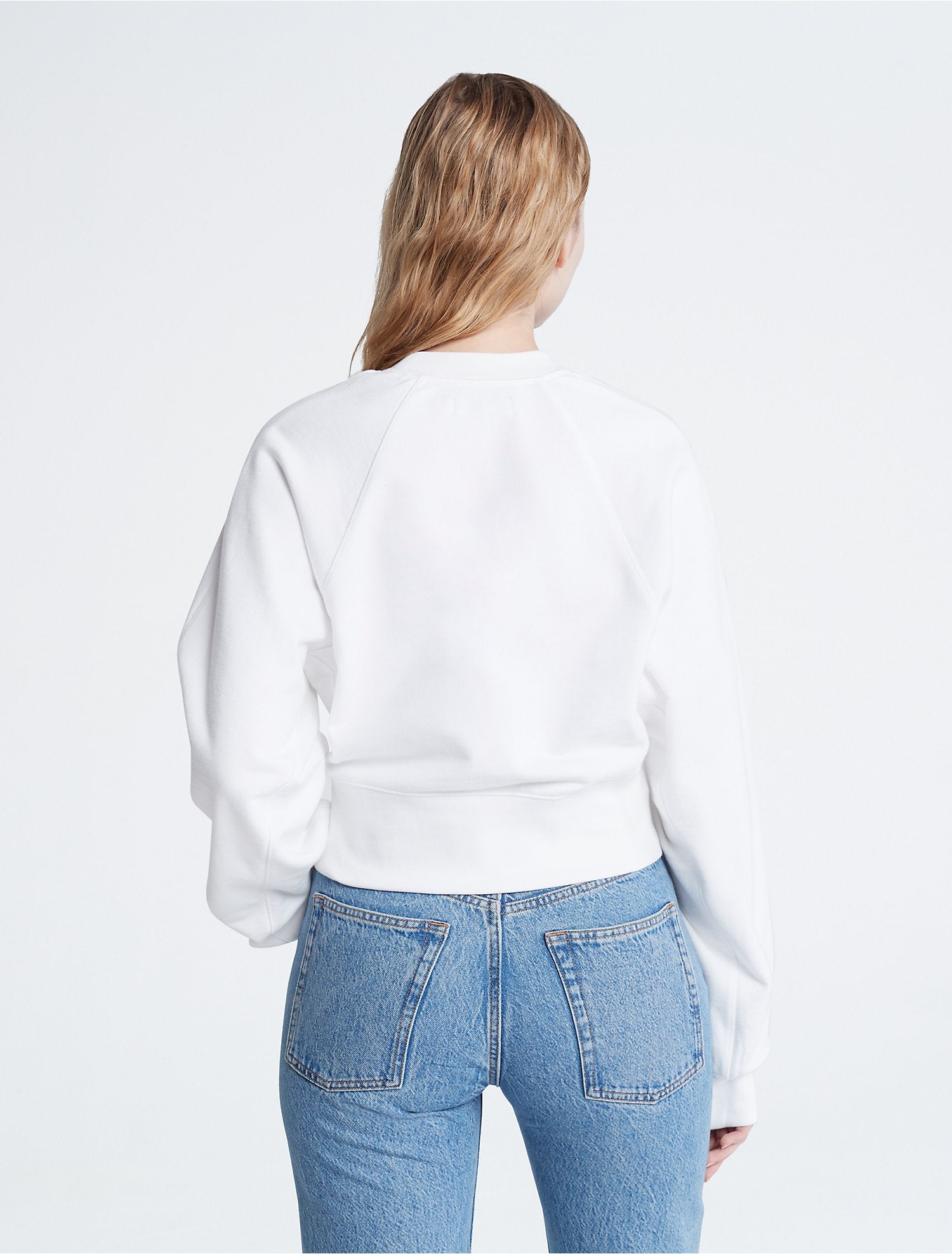 Calvin Klein Standard Logo Cinched Crewneck Sweatshirt - Women