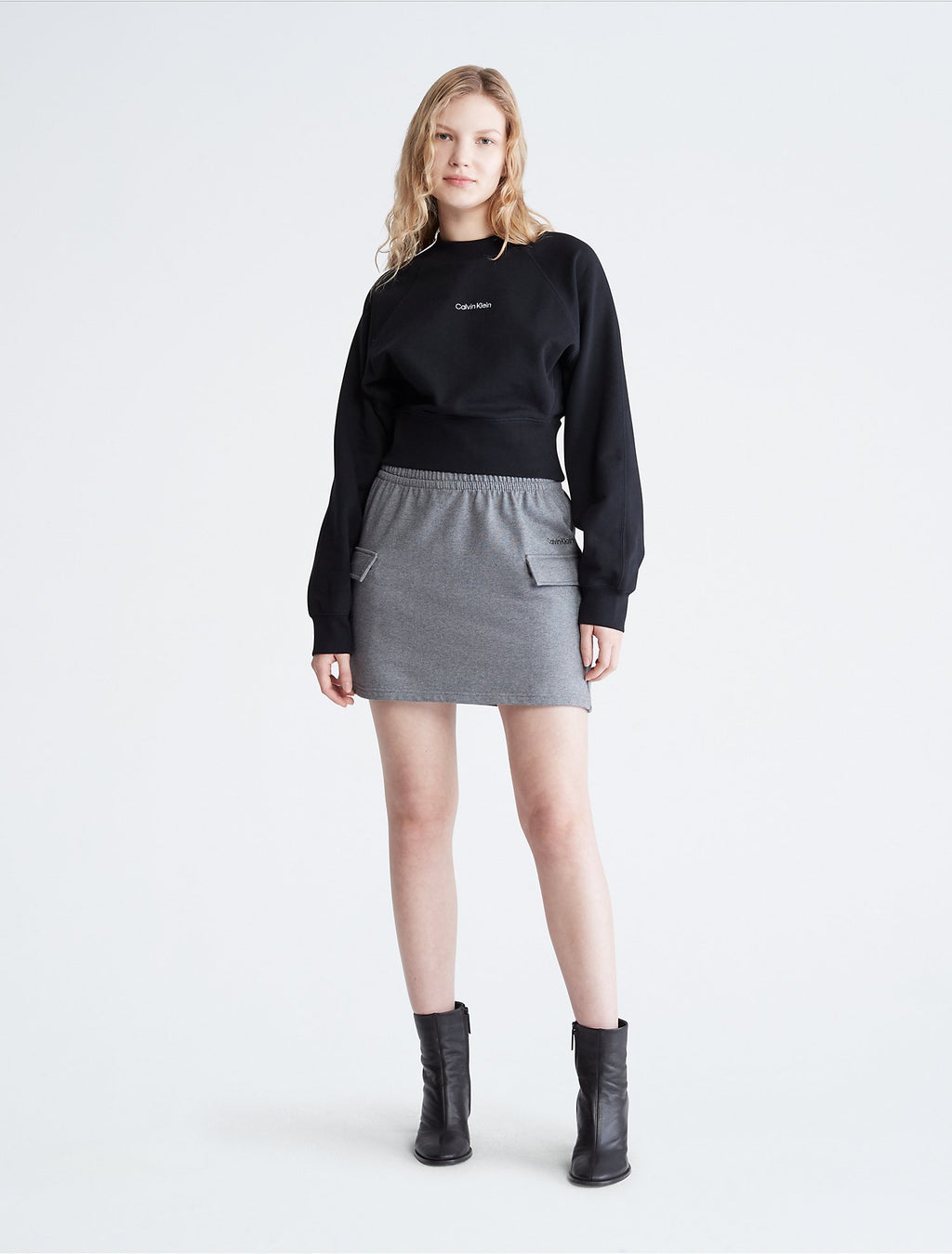 Calvin Klein Standard Logo Cinched Crewneck Sweatshirt - Women