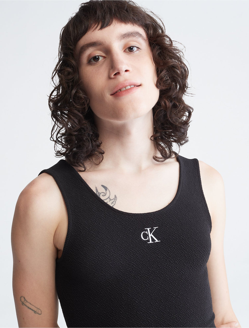 Calvin Klein Slub Ribbed Strappy Mini Dress - Women