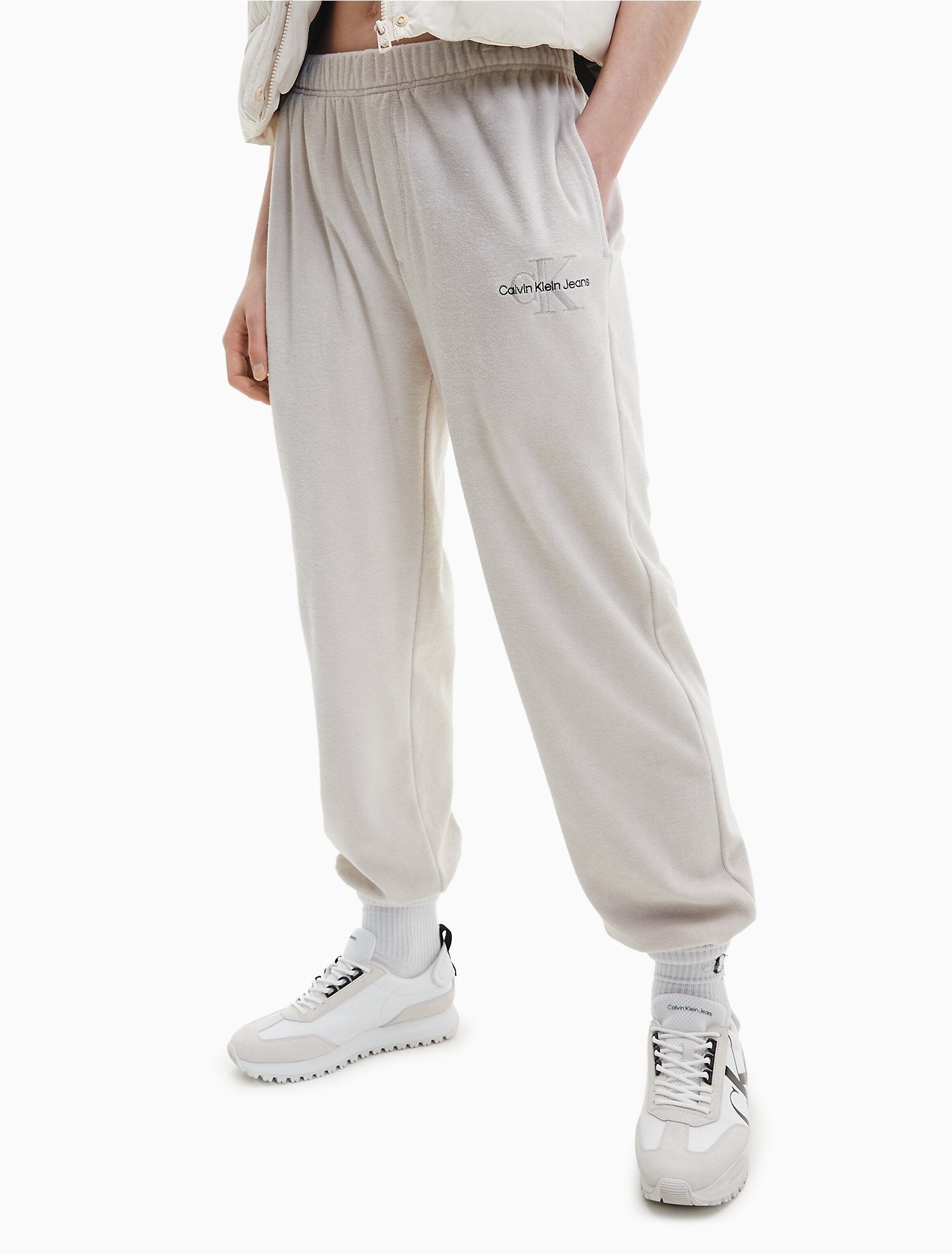 Calvin Klein Women Pants Eggshell- Oshoplin