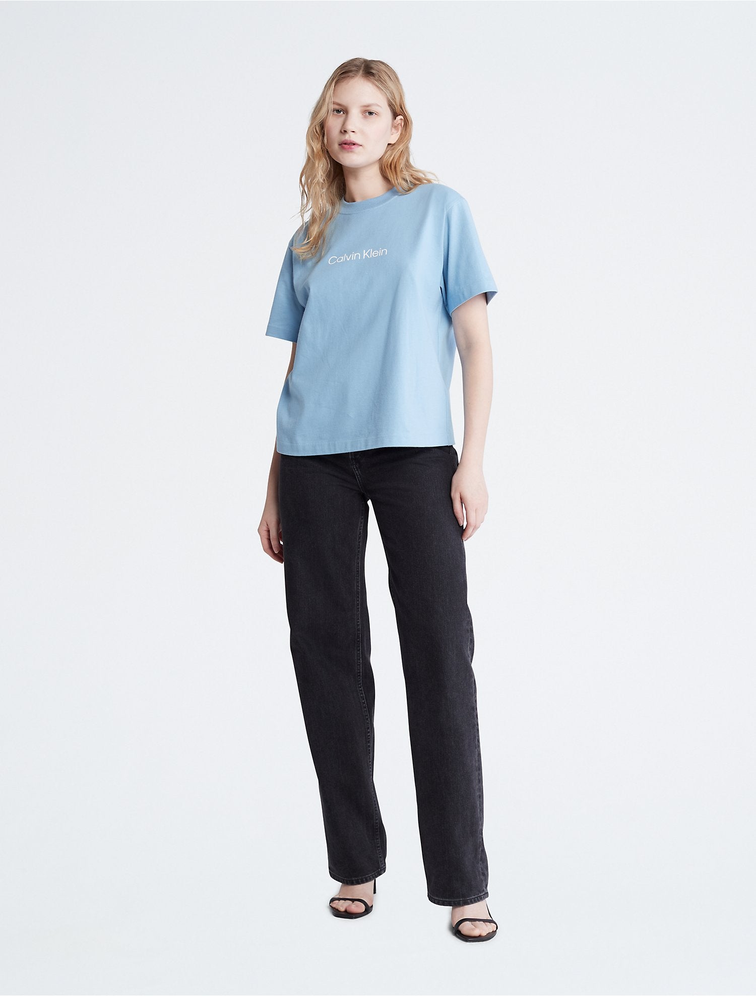Calvin Klein Relaxed Fit Standard Logo Crewneck T-Shirt - Women