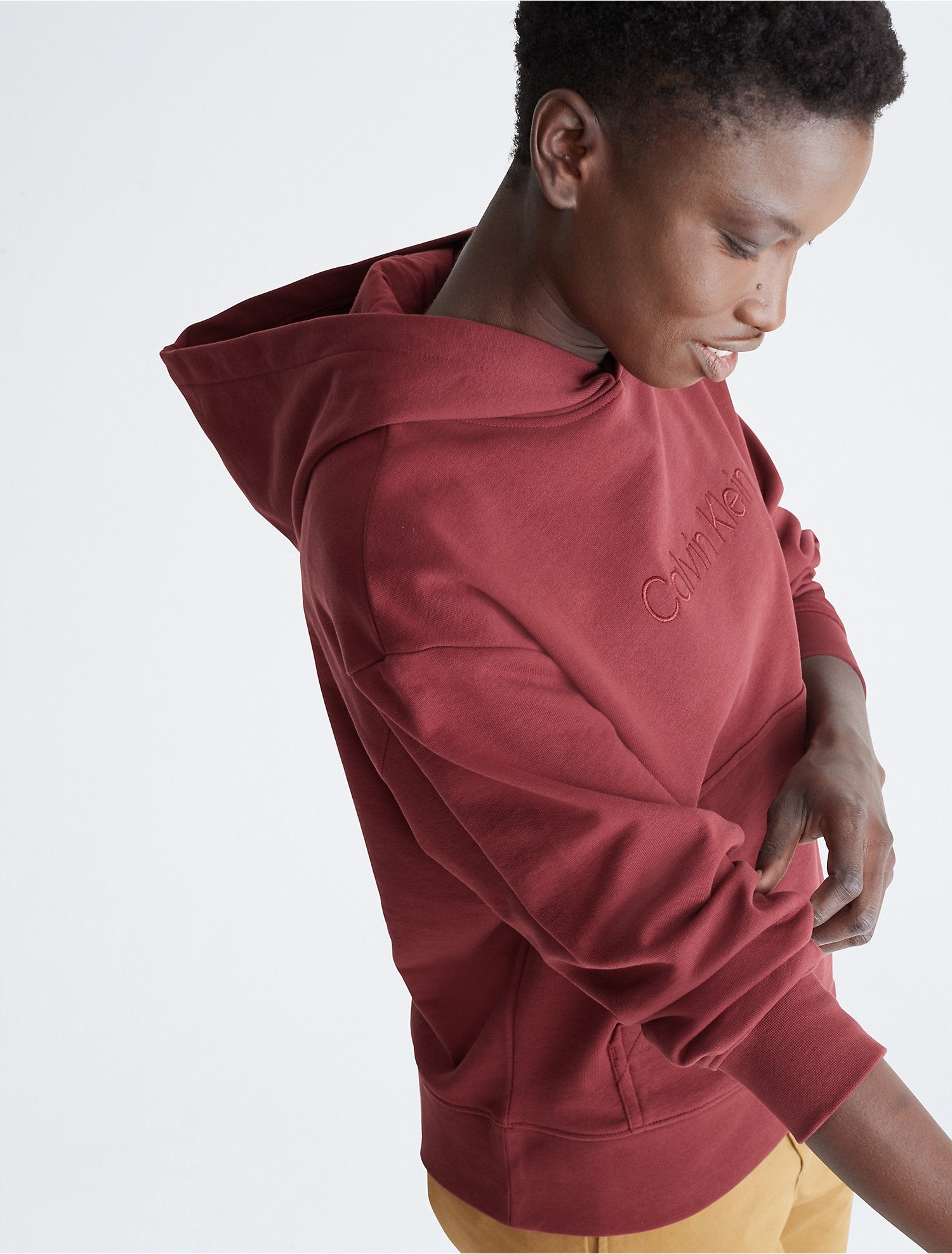 Calvin Klein Relaxed Fit Standard Logo Hoodie - Women