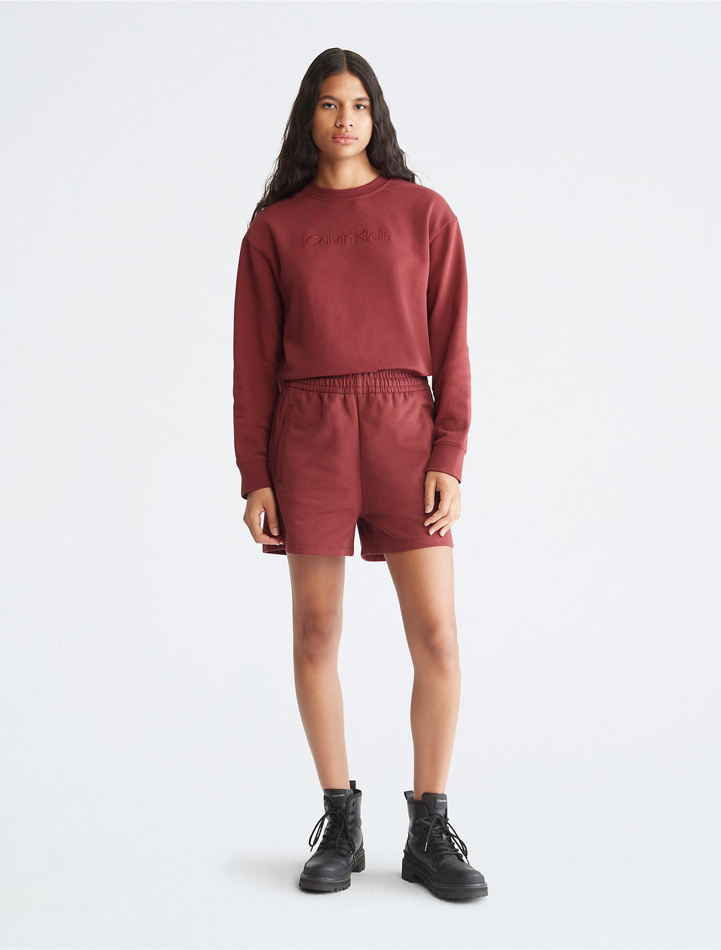 Calvin Klein Relaxed Fit Standard Logo Crewneck Sweatshirt - Women
