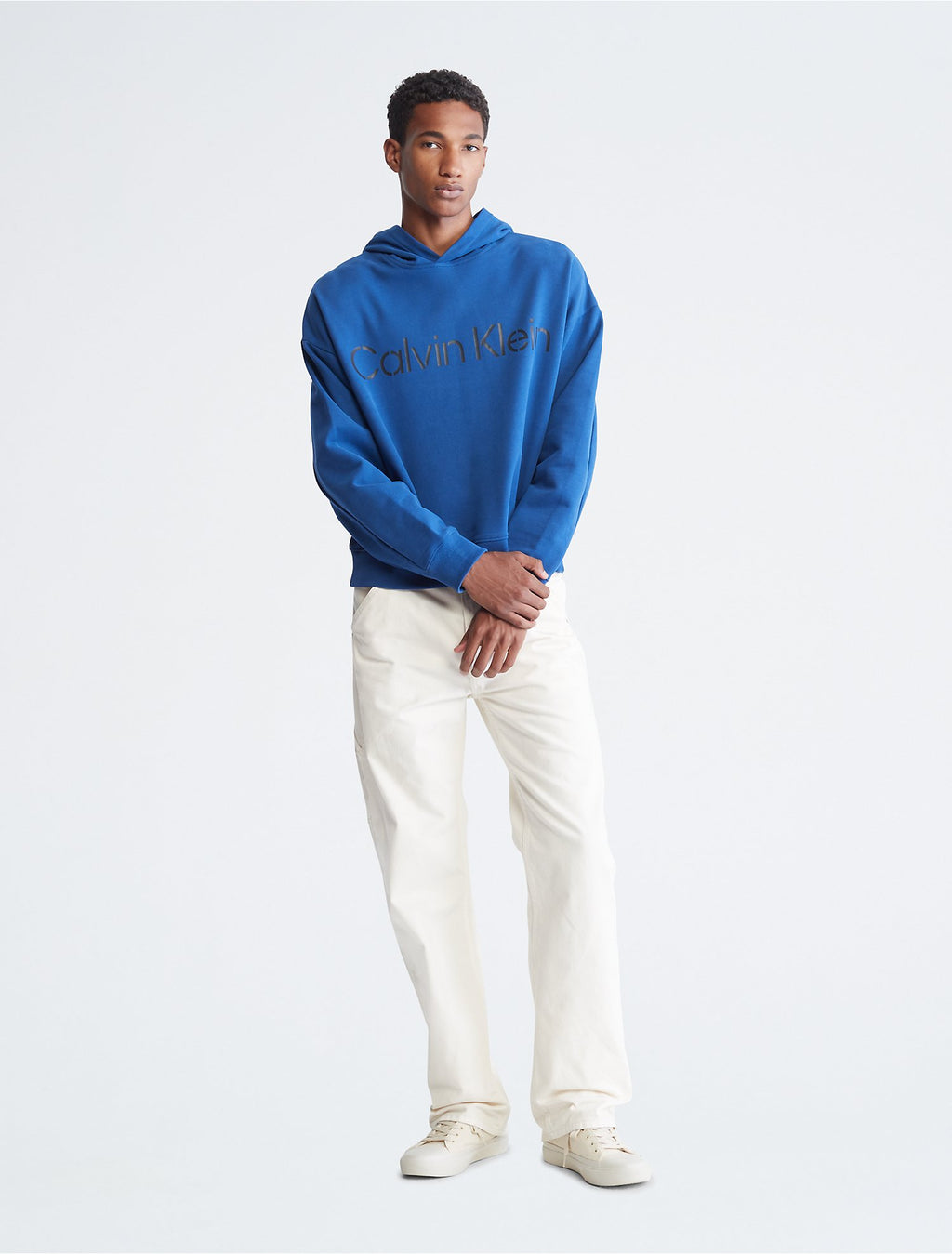 Calvin Klein Khakis Relaxed Fit Stencil Logo Hoodie - Men