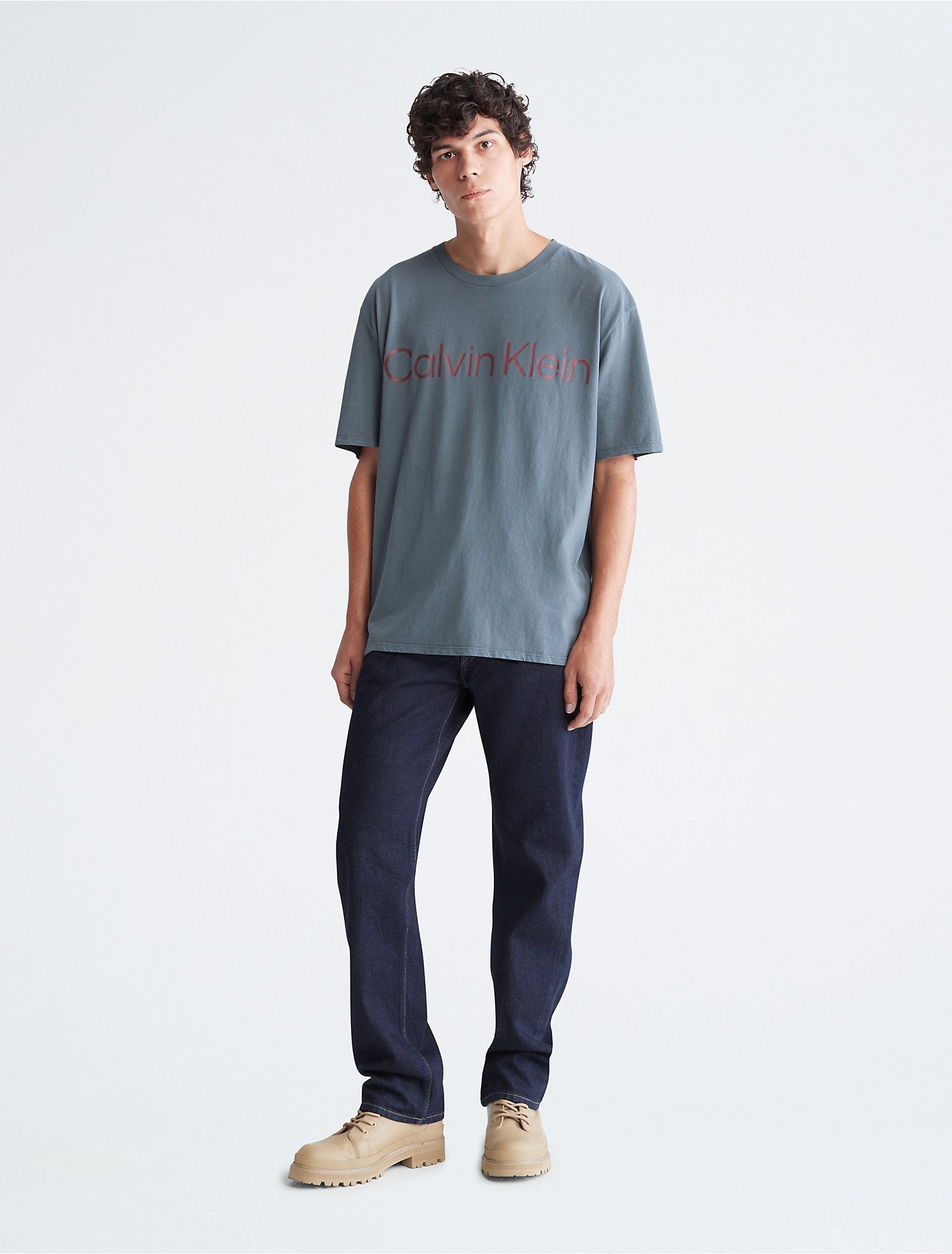 Calvin Klein Naturals Relaxed Fit Tea Dye Logo TShirt - Men