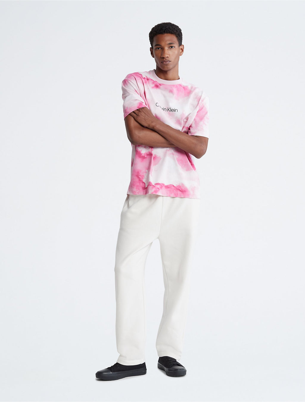 Calvin Klein Color Relaxed Fit Standard Logo Printed Crewneck T-Shirt - Men