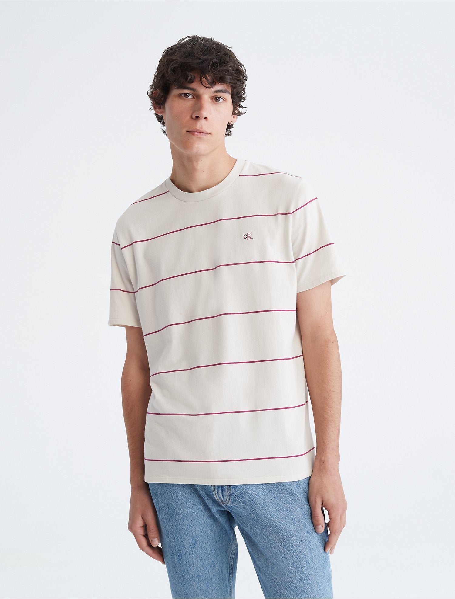 Calvin Klein Men T-Shirts Chalk- Oshoplin
