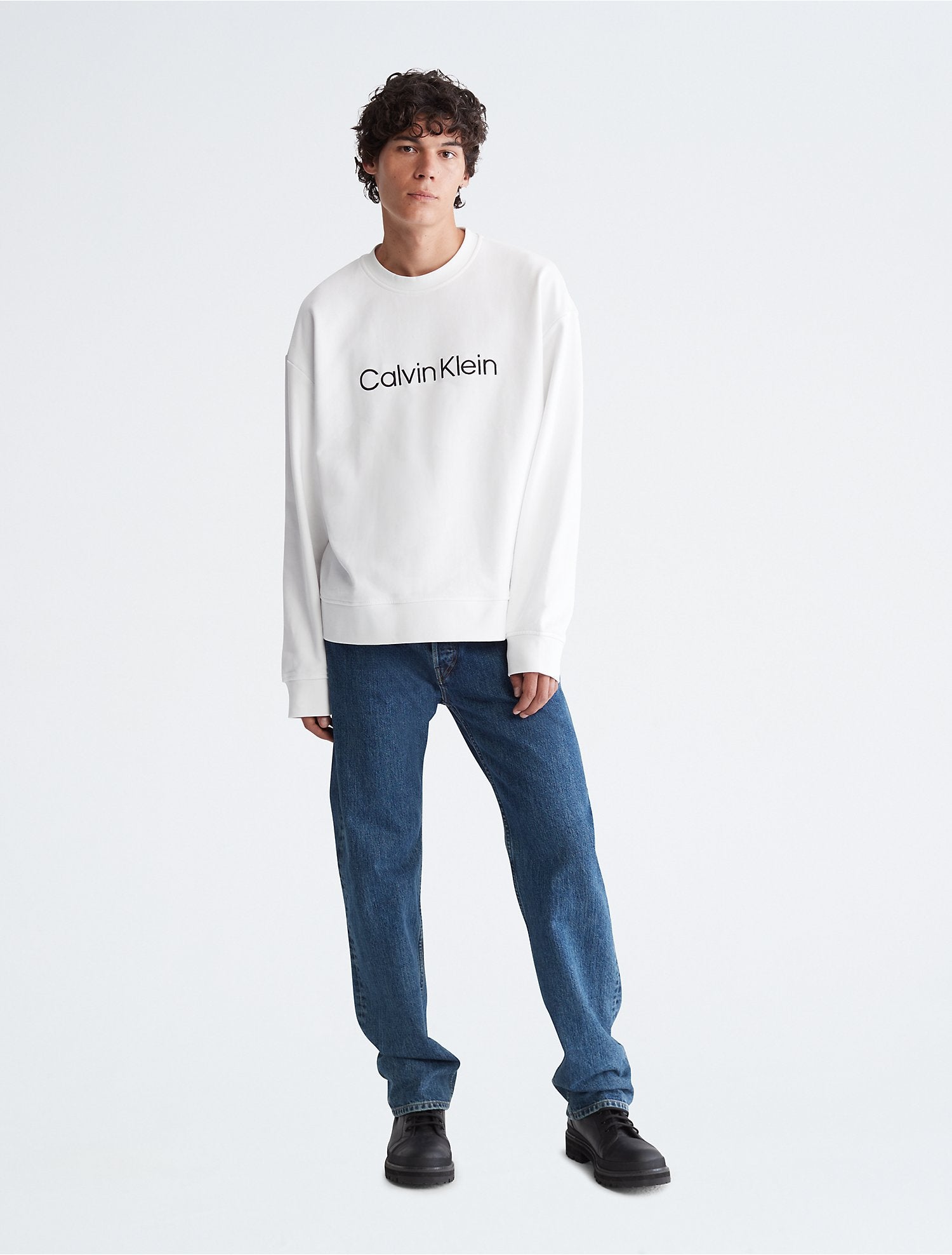 Calvin Klein Relaxed Fit Standard Logo Crewneck Sweatshirt - Men