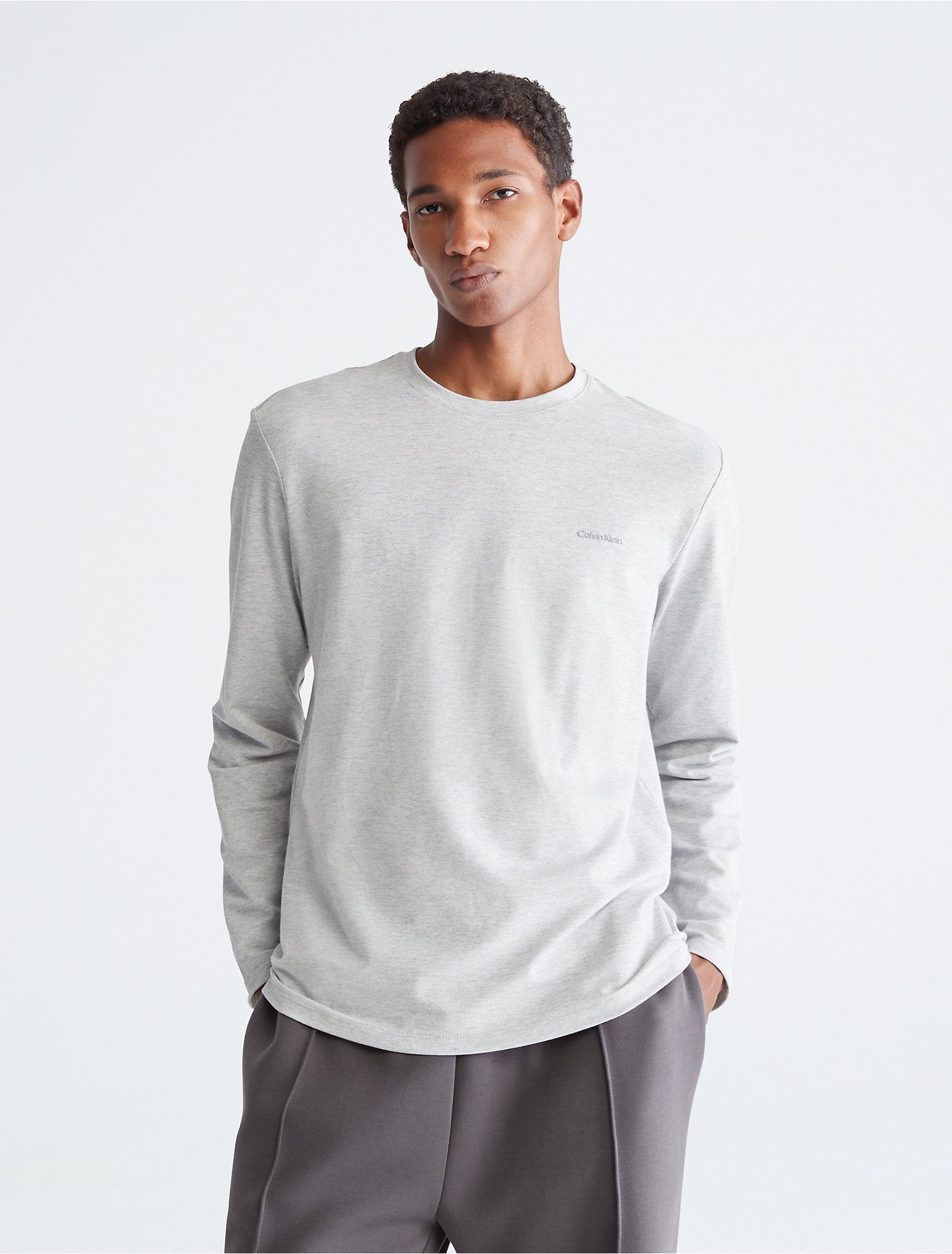 Calvin Klein Men Hoodies + Sweatshirts Heroic Grey Heather- Oshoplin