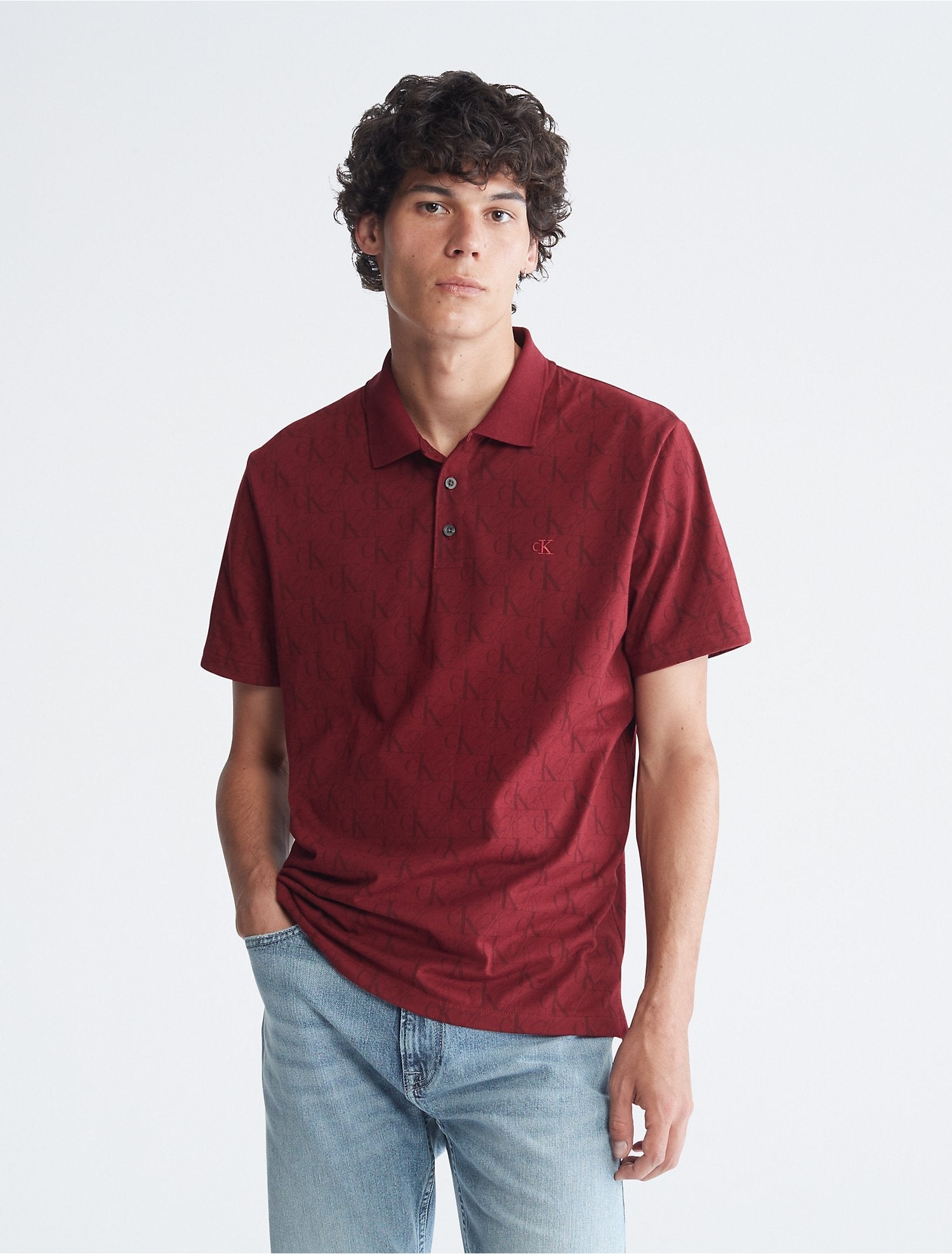 Calvin Klein Men Polo Shirts Red Rock- Oshoplin