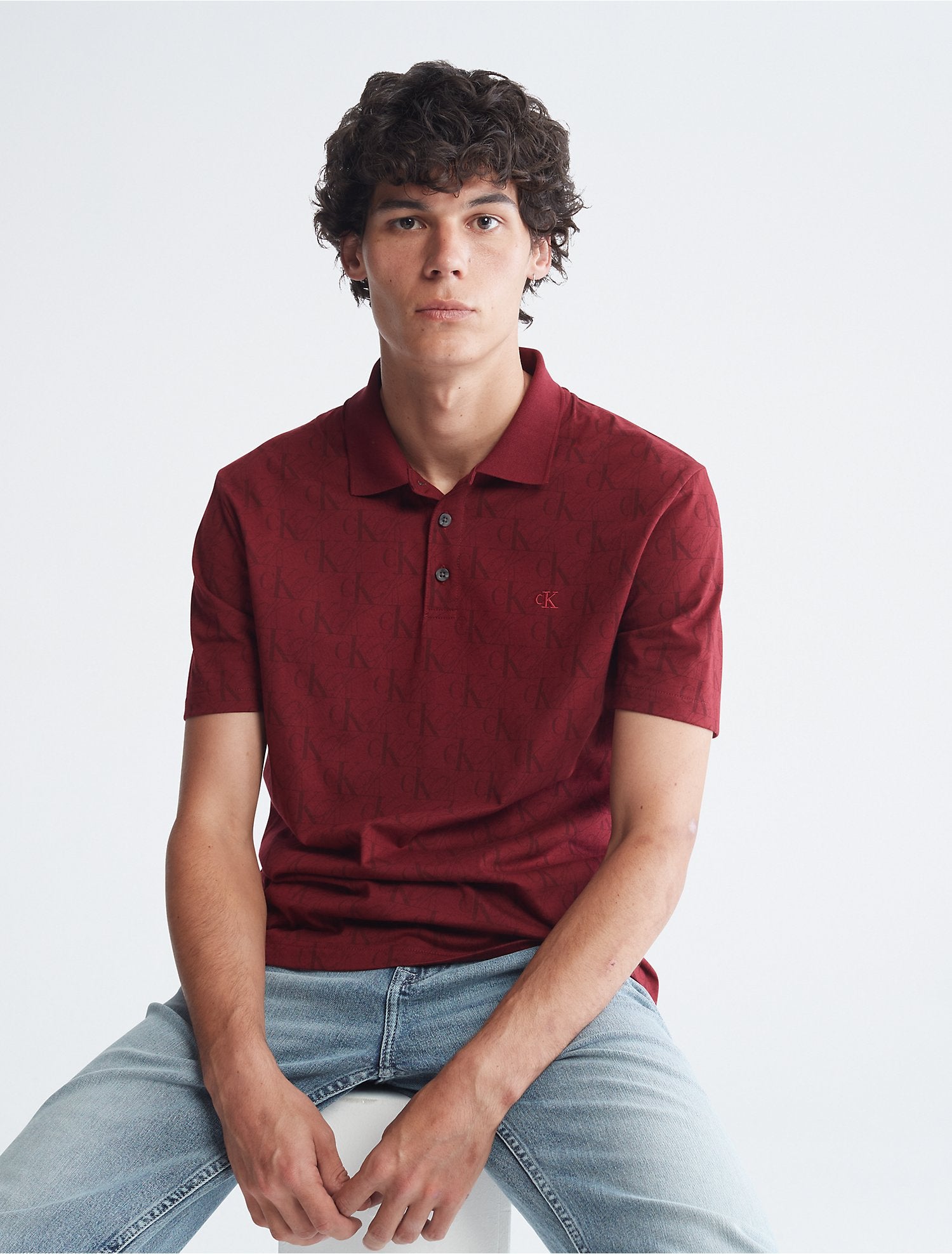 Calvin Klein Smooth Cotton Doorstep Logo Polo Shirt - Men
