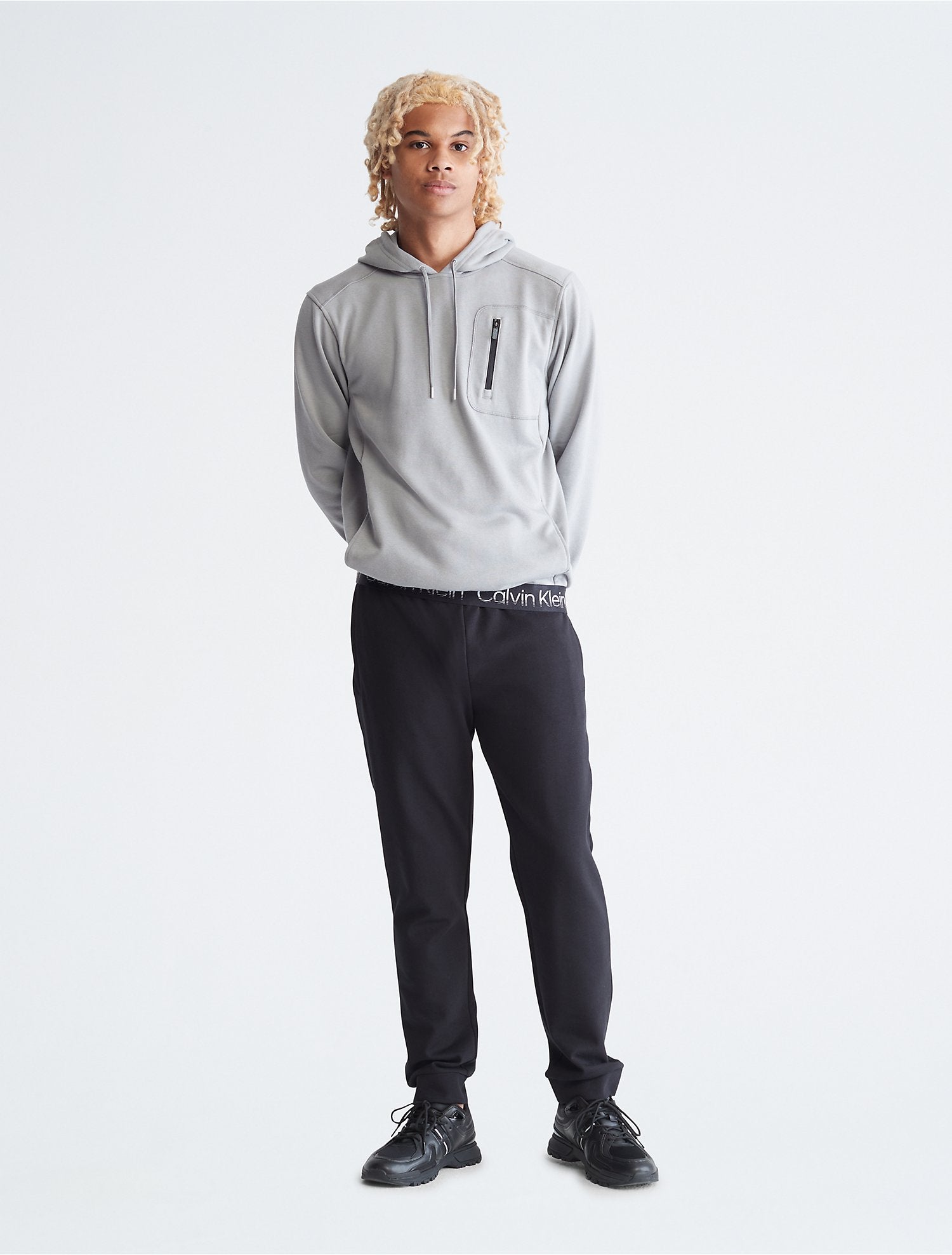 Calvin klein performance online logo hoodie dress