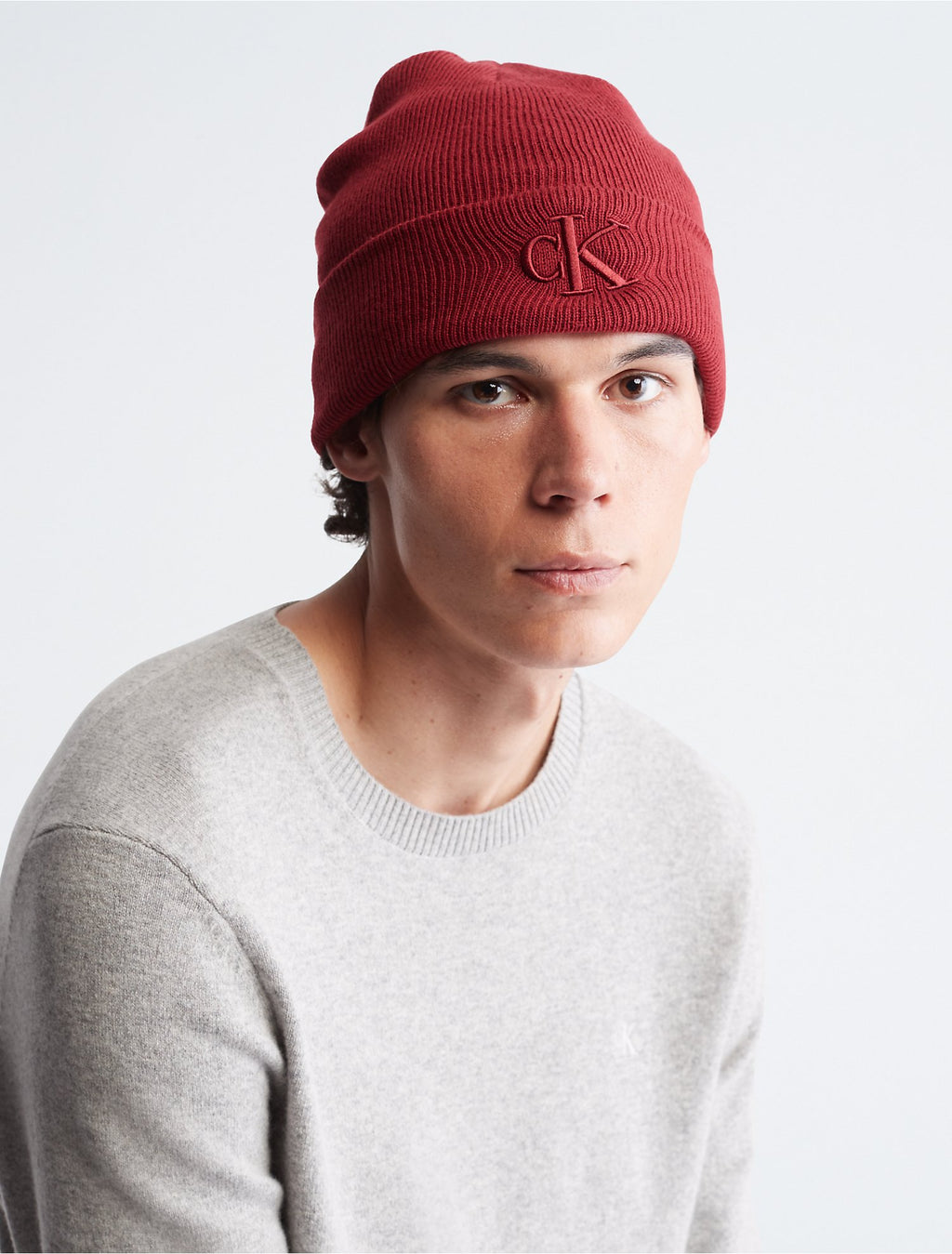 Calvin Klein Monogram Logo Beanie Hat - Men