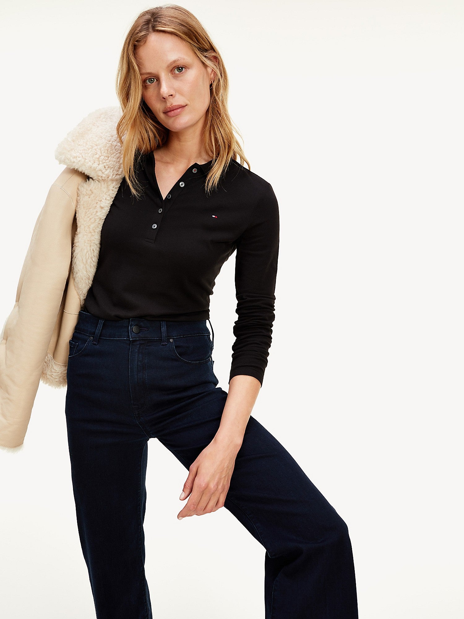 Tommy Hilfiger Women Polo Shirts Black- Oshoplin