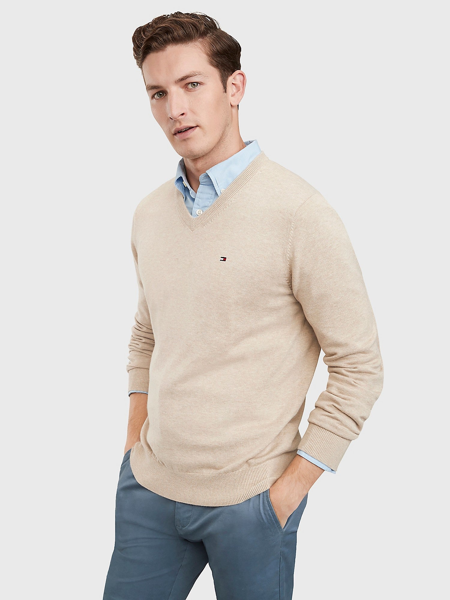Tommy Hilfiger Men Pullovers Semolina Heather- Oshoplin