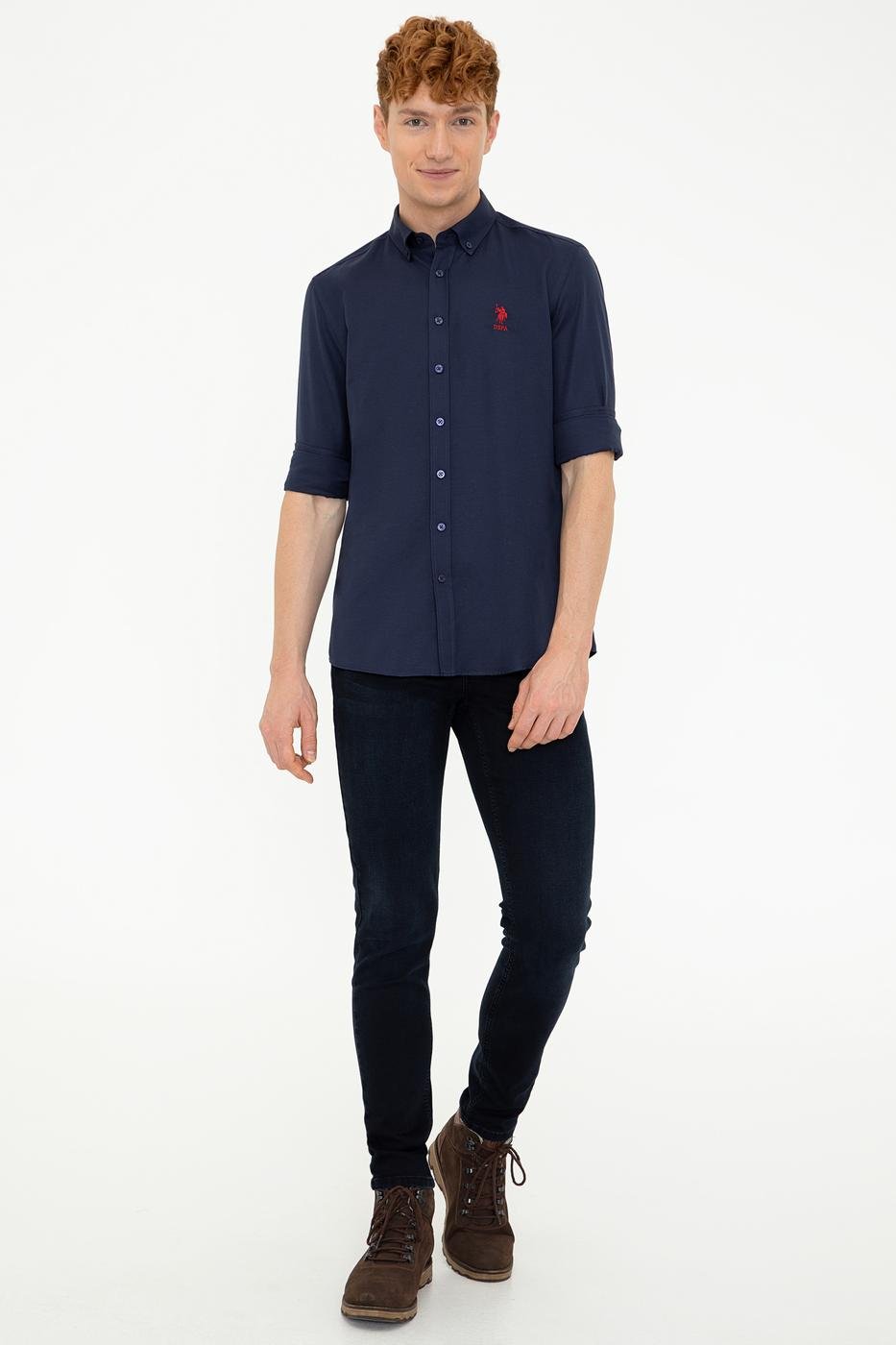 US Polo Assn. Men Shirts Dark Navy- Oshoplin