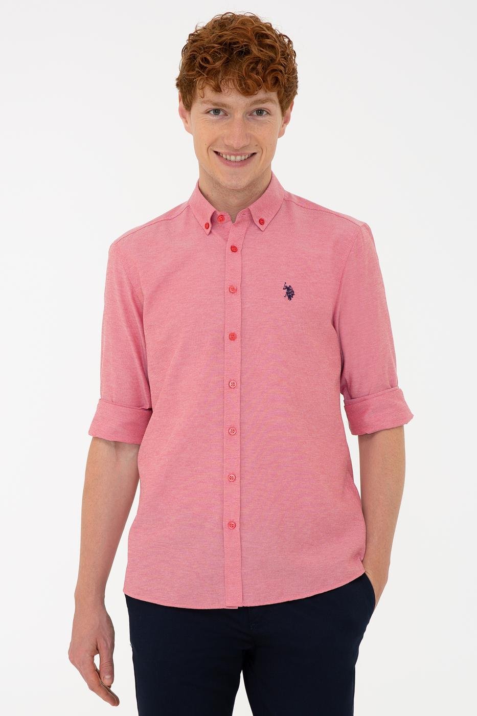 US Polo Assn. Men Shirts Light Red- Oshoplin