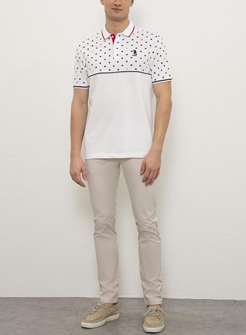 US Polo Assn. Fashion Square Print Small Logo Polo Shirt - Men