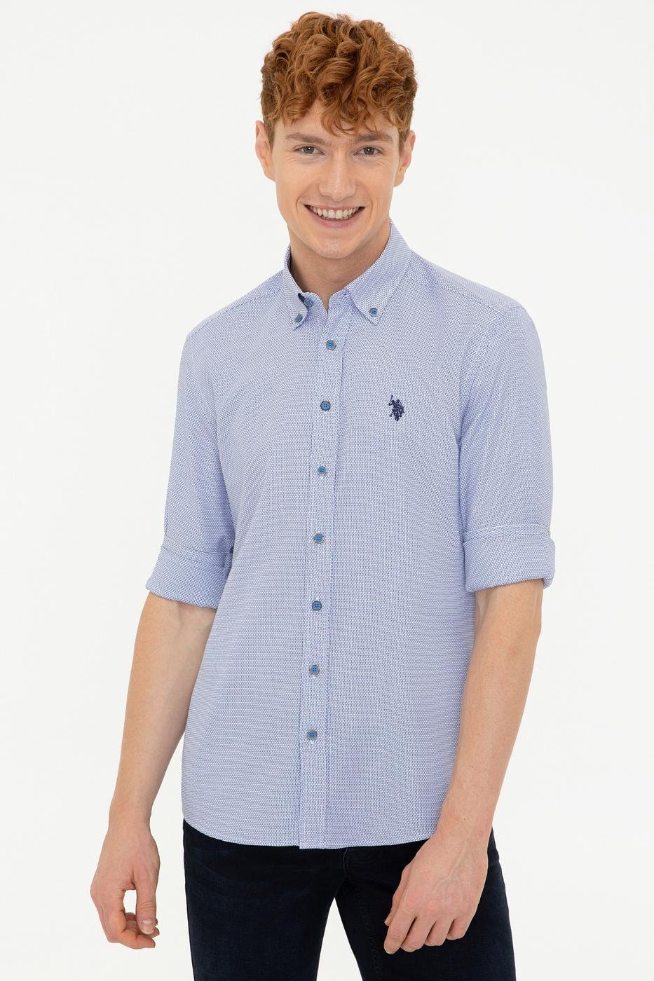 US Polo Assn. Men Shirts Light Blue- Oshoplin