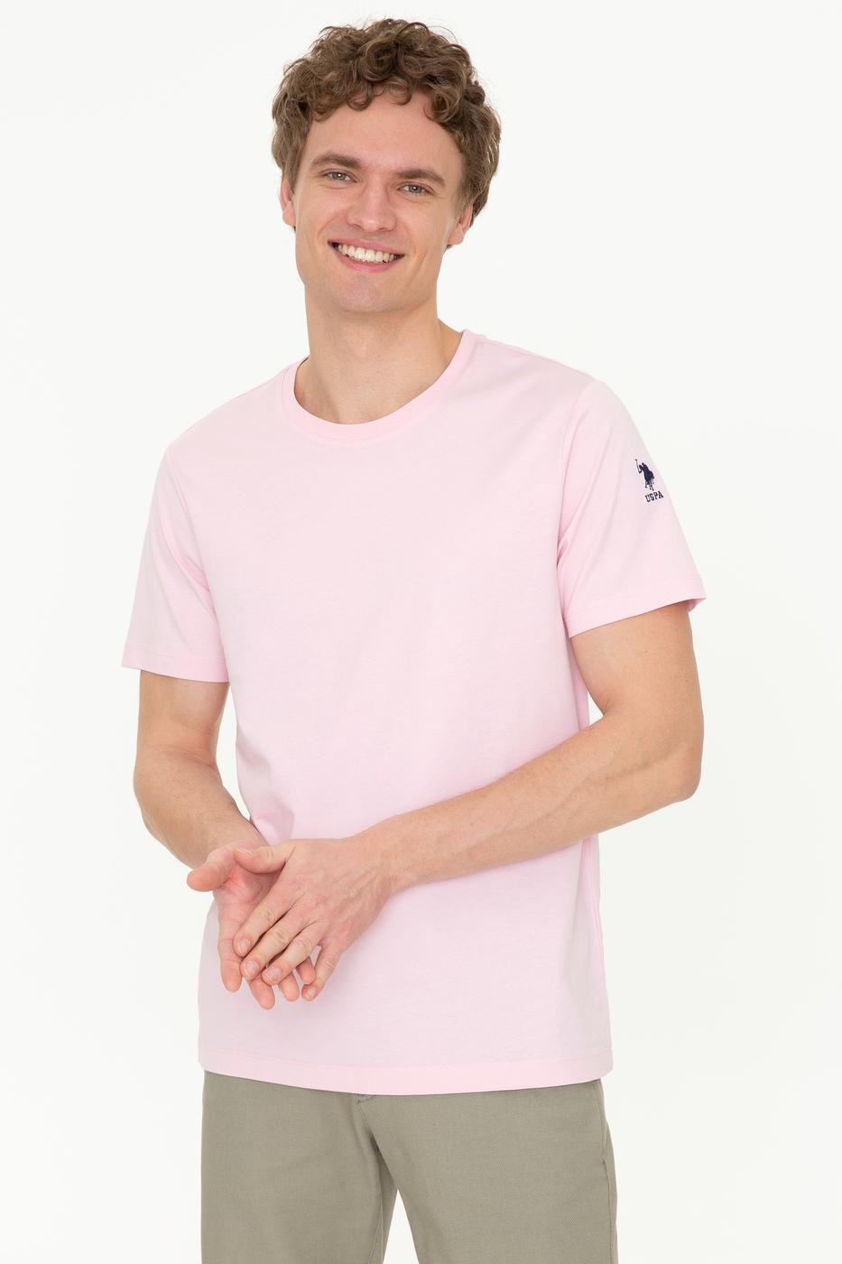 US Polo Assn. Men T-Shirts Light Pink- Oshoplin