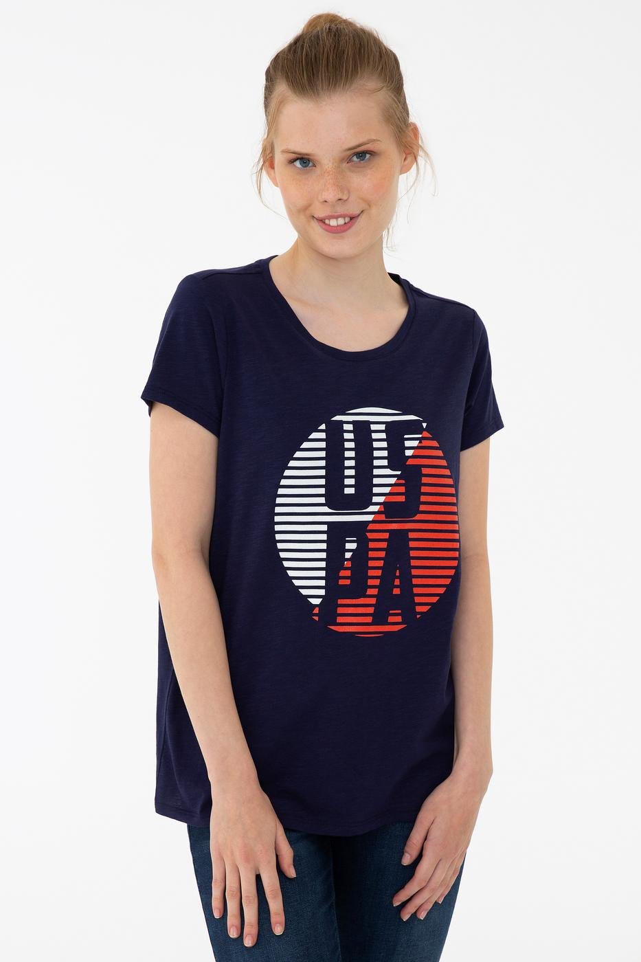 US Polo Assn. Crew Neck T-Shirt USPA Strips - Women