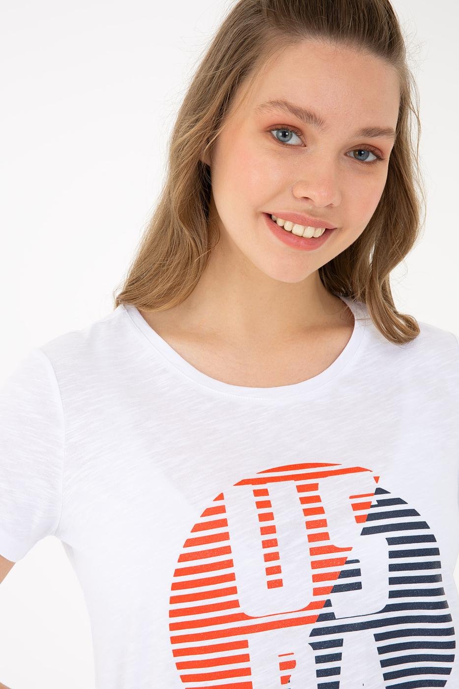 US Polo Assn. Crew Neck T-Shirt USPA Strips - Women