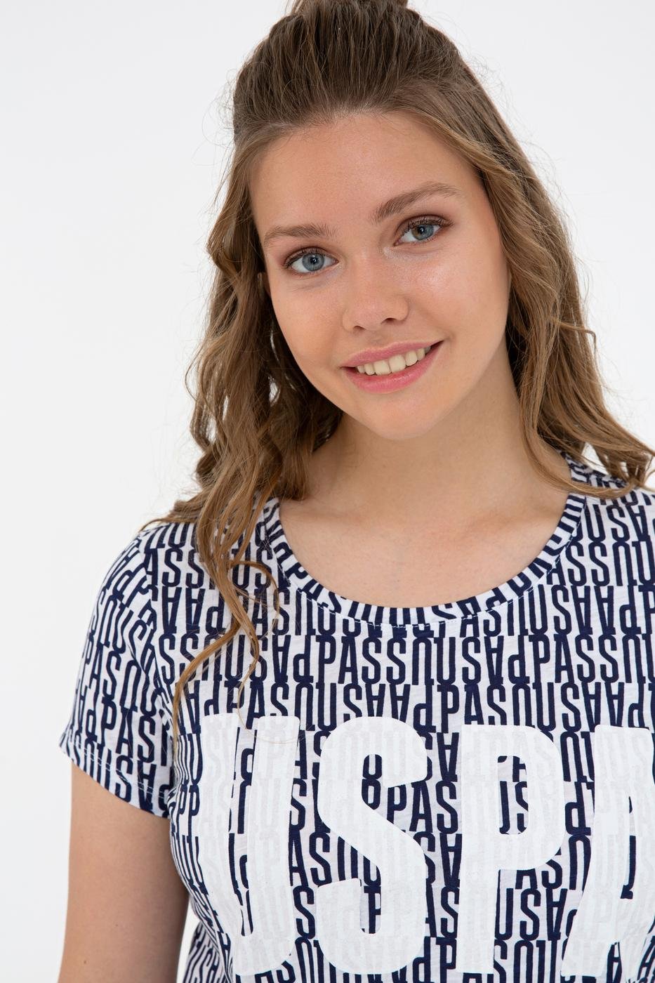 US Polo Assn. Crew Neck T-Shirt USPA Print - Women